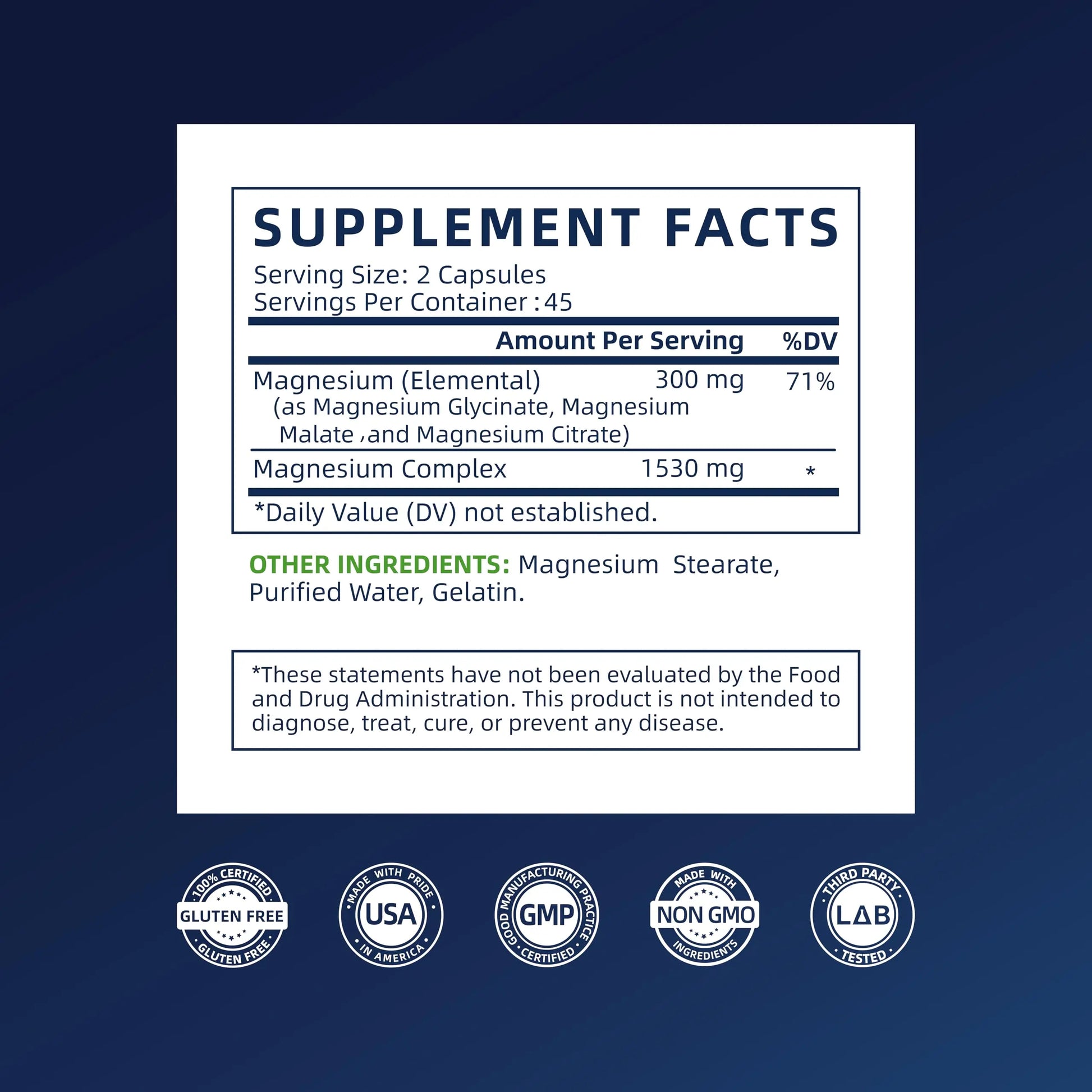 Vicwell Triple Magnesium Complex - 300mg Magnesium from Malate, Glycinate, and Citrate - Supports Stress Relief & Sleep, Nerves & Metabolism, Muscle Relaxation & Bone Health - 90 Capsules(1 Bottle) Vicwellnz supplements