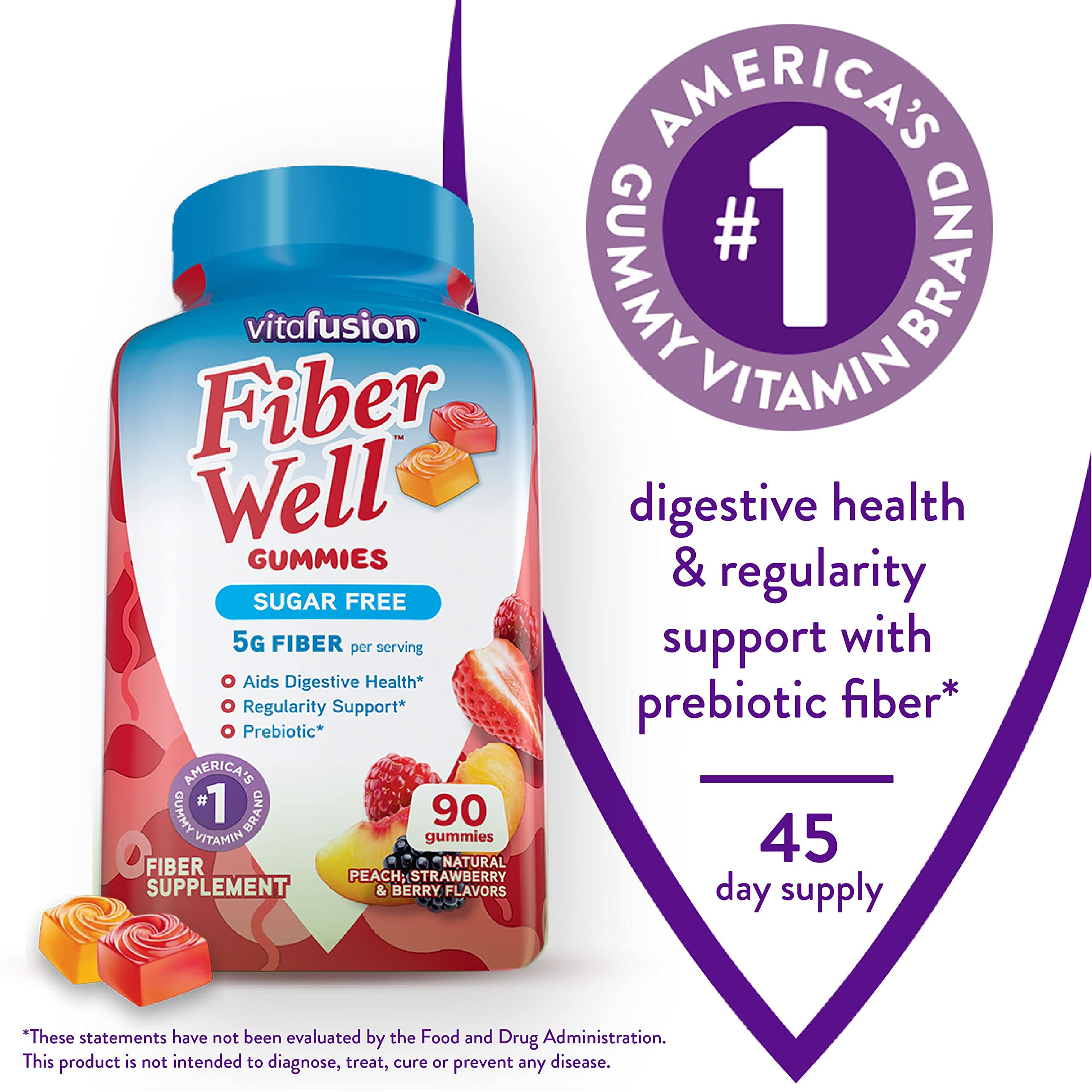 Vitafusion Fiber Well Sugar Free Fiber Supplement & Digestive Advantage Probiotic VitafusionUS supplements