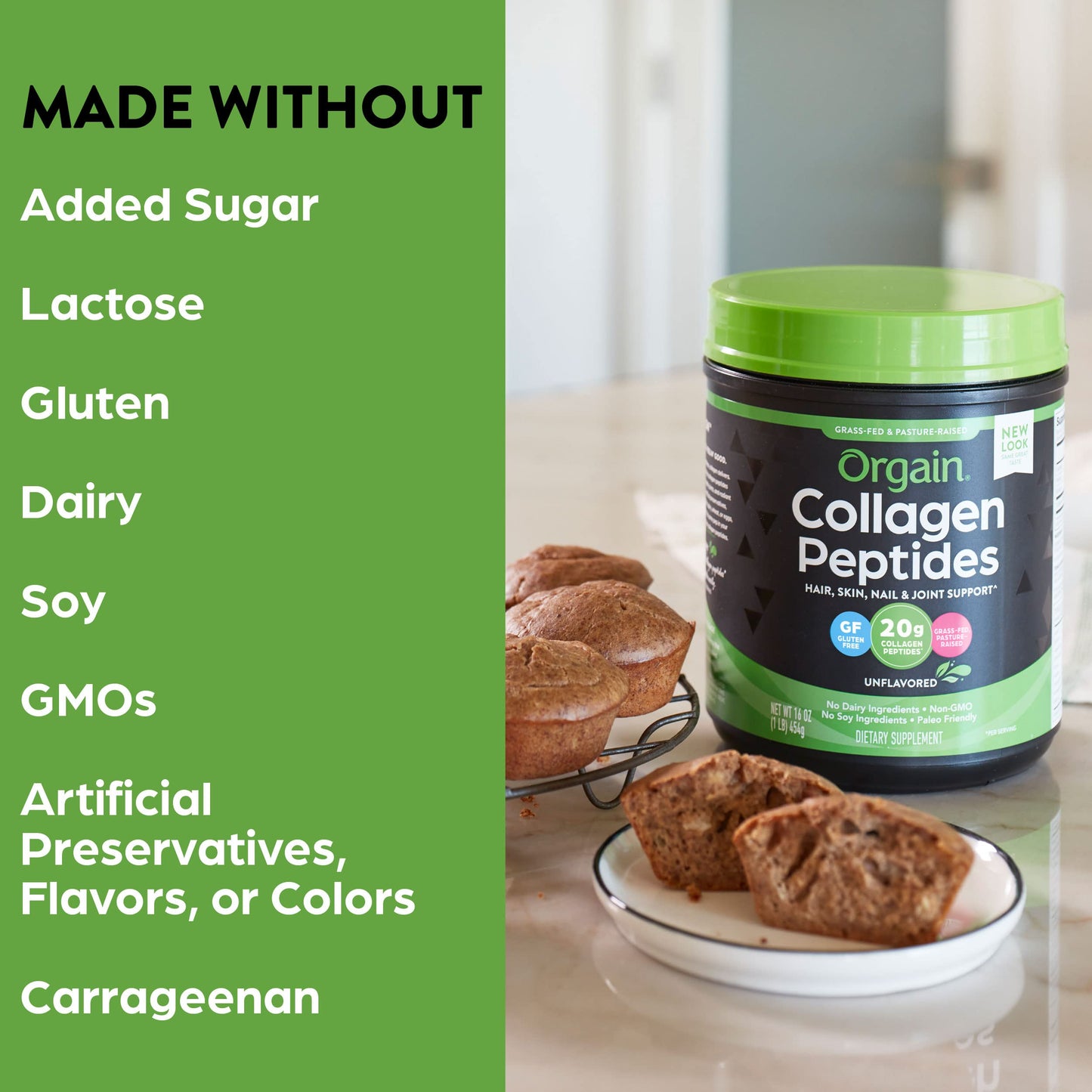 Orgain Hydrolyzed Collagen Peptides Powder, 20g Grass Fed Collagen - Hair, Skin, Nail OrgainUS supplements