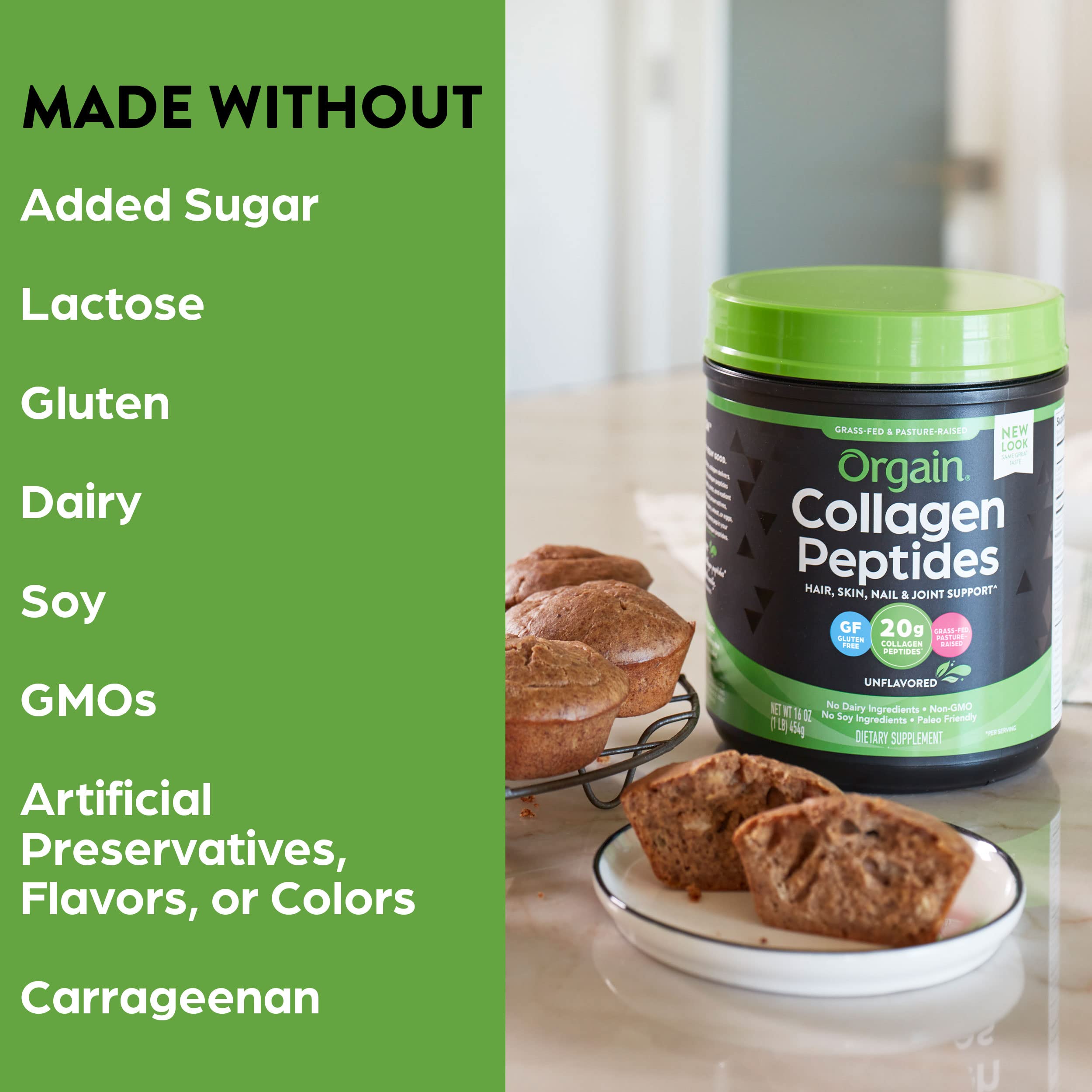 Orgain Hydrolyzed Collagen Peptides Powder, 20g Grass Fed Collagen - Hair, Skin, Nail OrgainAu supplements