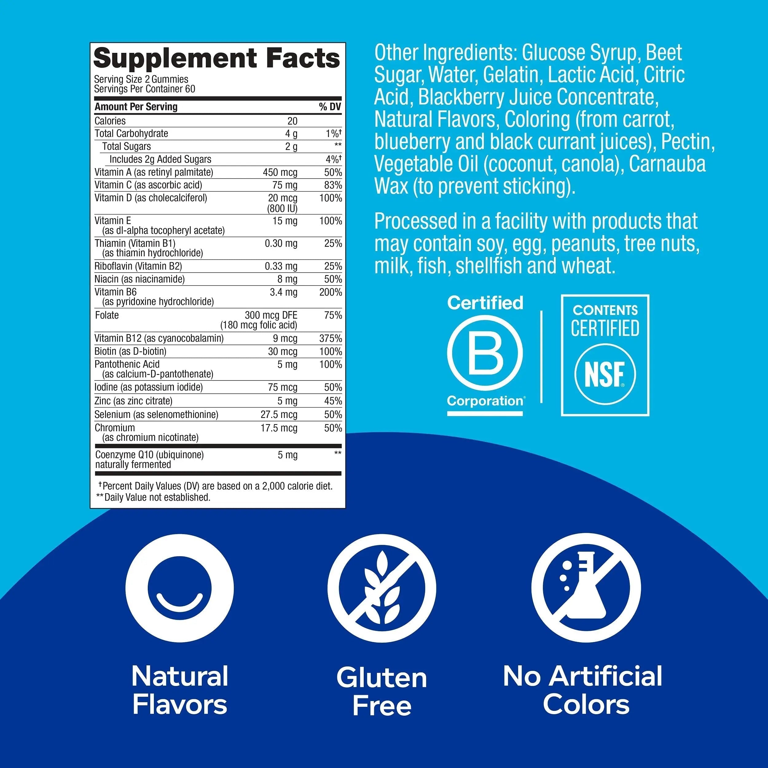 OLLY Hello Happy Gummy Worms Mood Support with Vitamin D, Saffron - 90 Count Men's Multivitamin Gummy Immune Support OLLYAu supplements