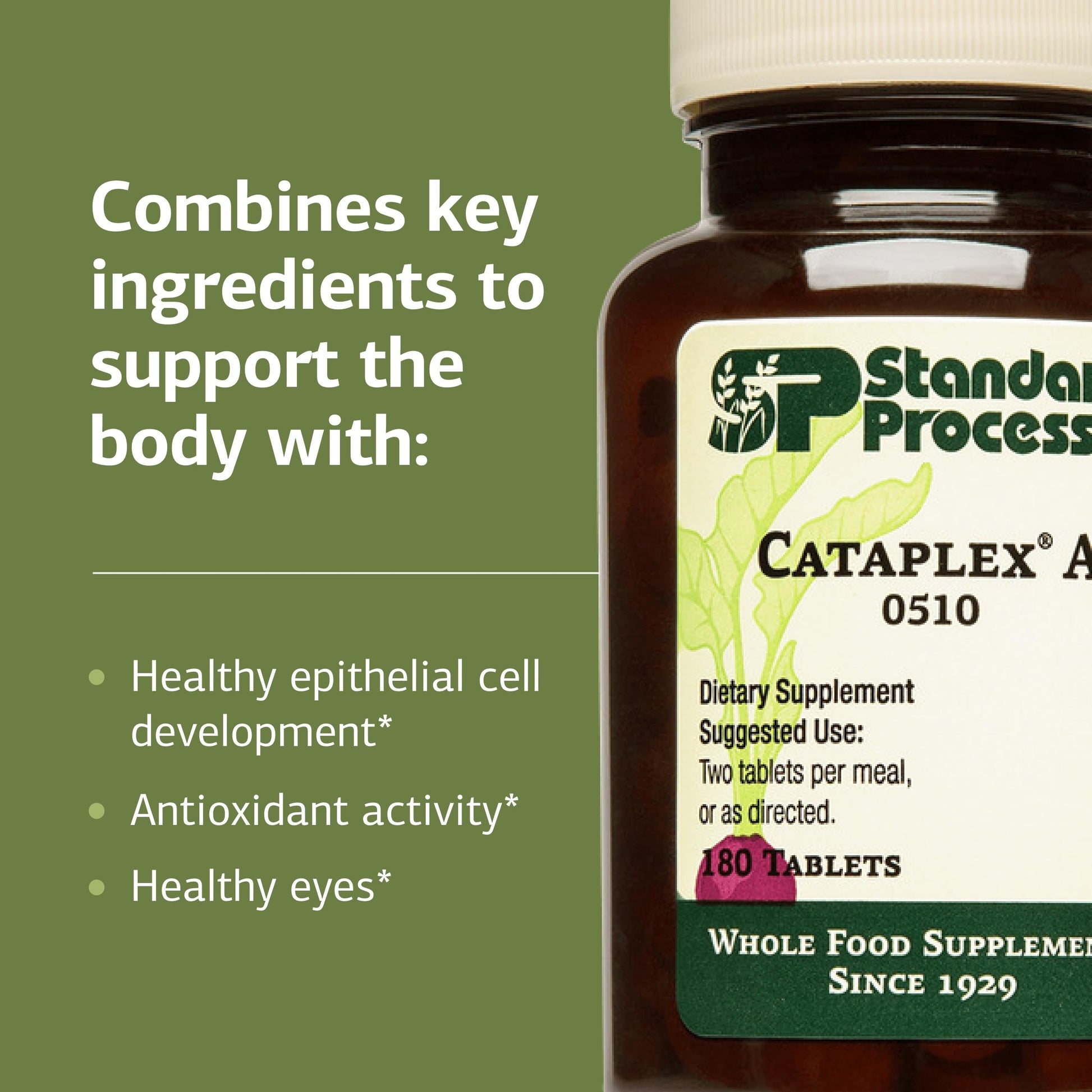 Standard Process Cataplex A - Supports Eye Health & Mucous Membranes - Supports Healthy Vision & Provides Antioxidant Vitamin A - Non-Dairy & Non-Soy - 180 Tablets Standard Process Inc.Au supplements