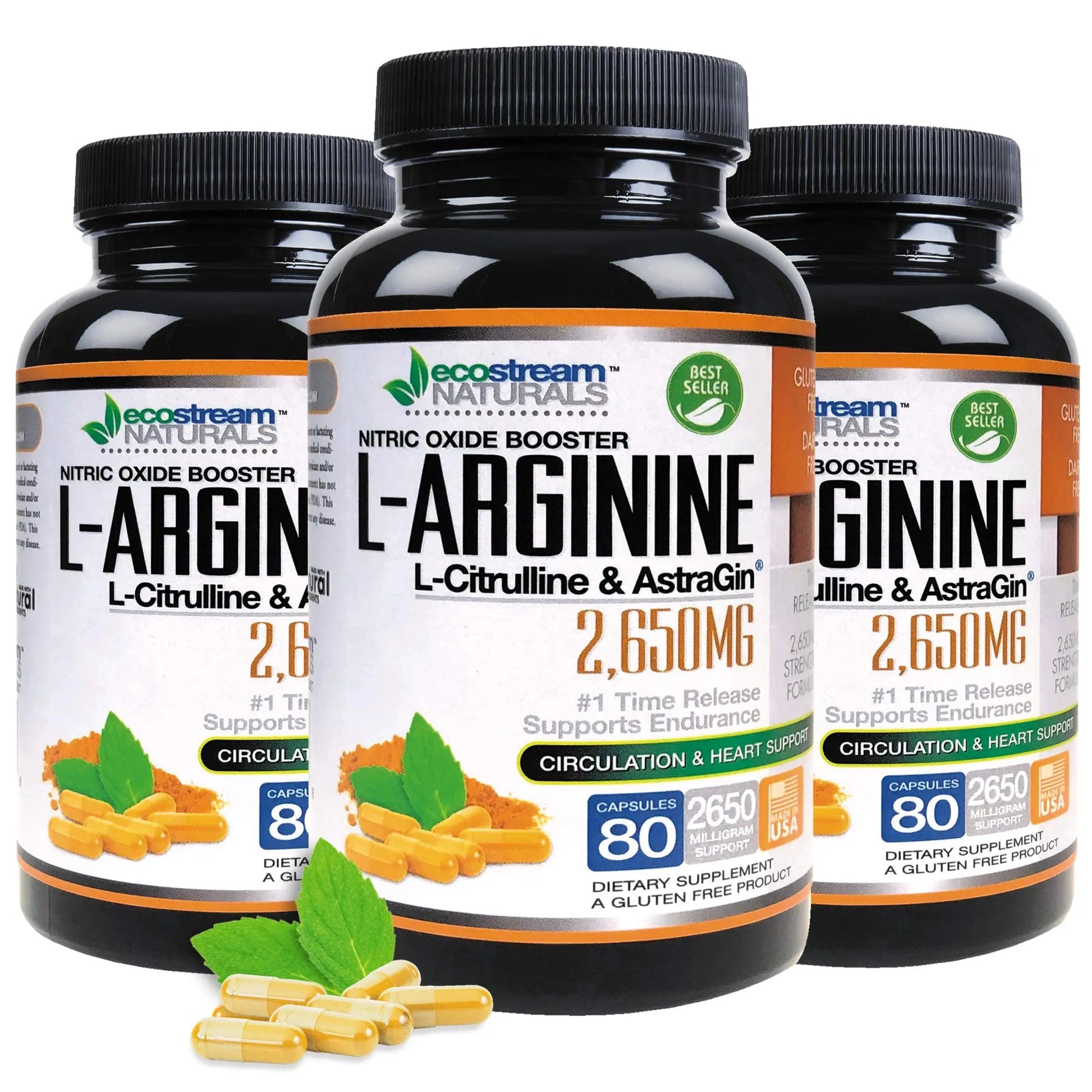 ecostream Naturals MAX 2650mg Nitric Oxide Booster L-Arginine - L-Citruline and Astragin - Time Release 2650 MAX Formula ecostream Naturalsnz supplements