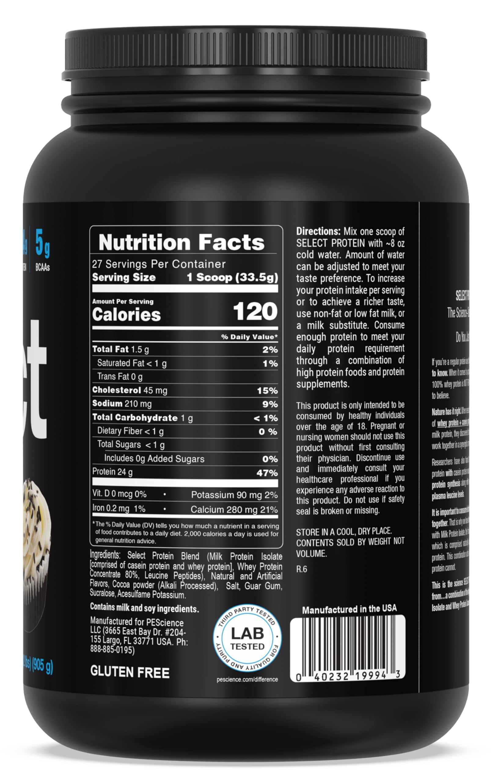PEScience Select Low Carb Protein Powder, Chocolate Cupcake, 27 Serving, Keto PEScienceUS supplements