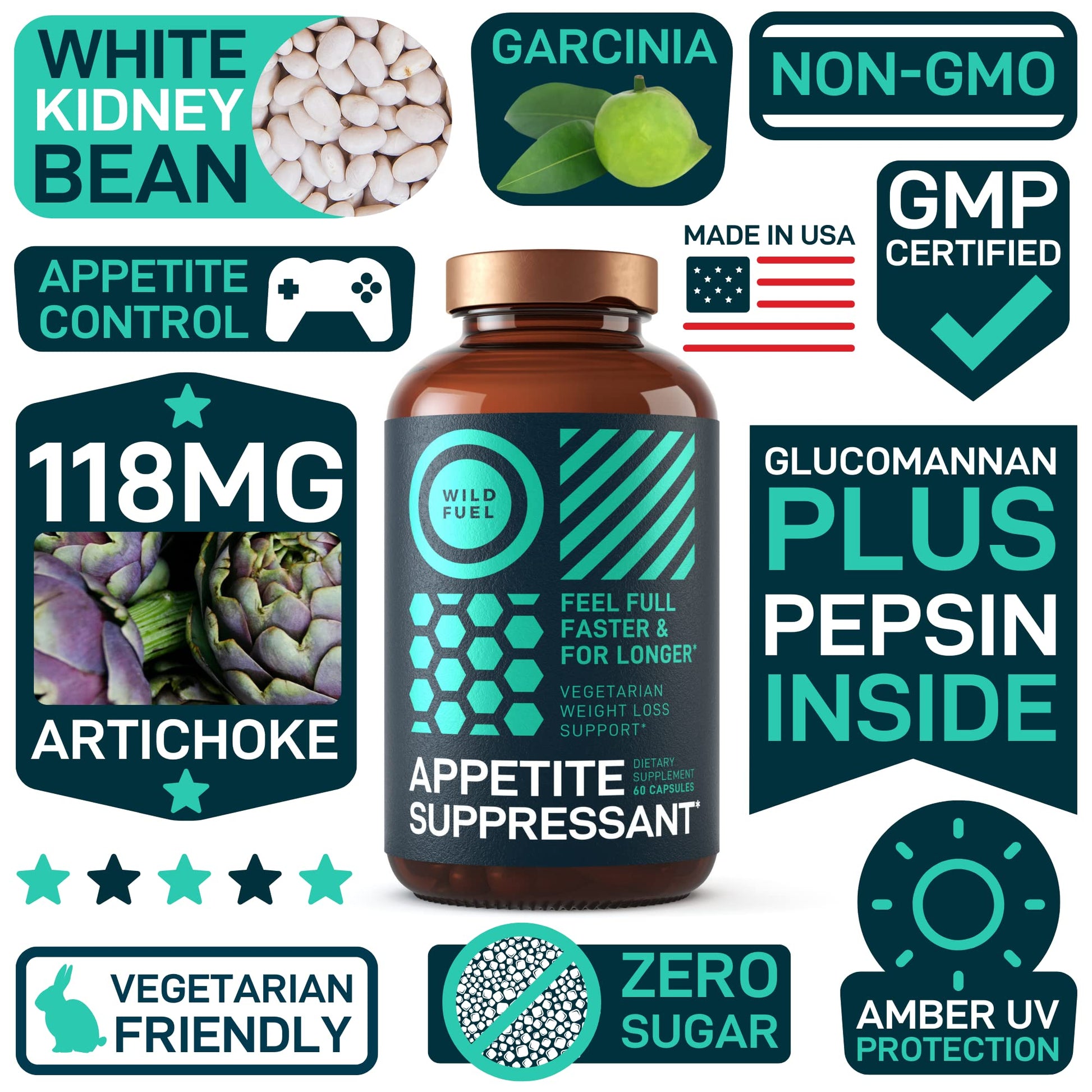 Appetite Suppressant for Weight Loss, Hunger Suppressant - Diet Pills That Work Fast WILD FUELUS supplements