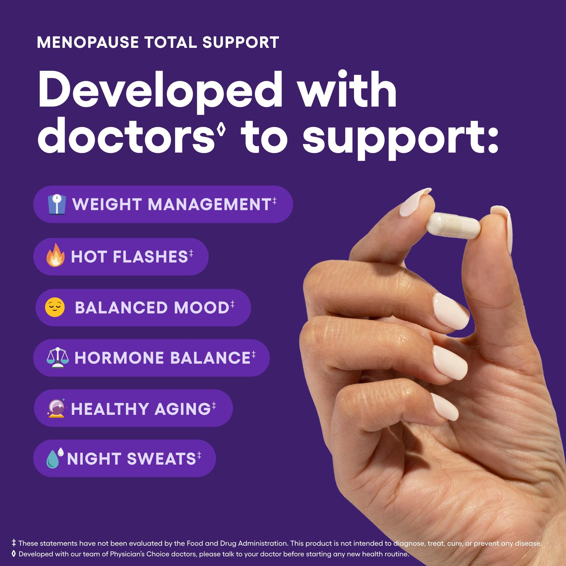 Physician's CHOICE Menopause Probiotic Supplement for Women - Supports Hormone Balance, Hot Flashes, Night Sweats, Weight Management, Bloating & Gut Health - with Black Cohosh, Resveratrol+ - 45ct Physician's CHOICEAu supplements