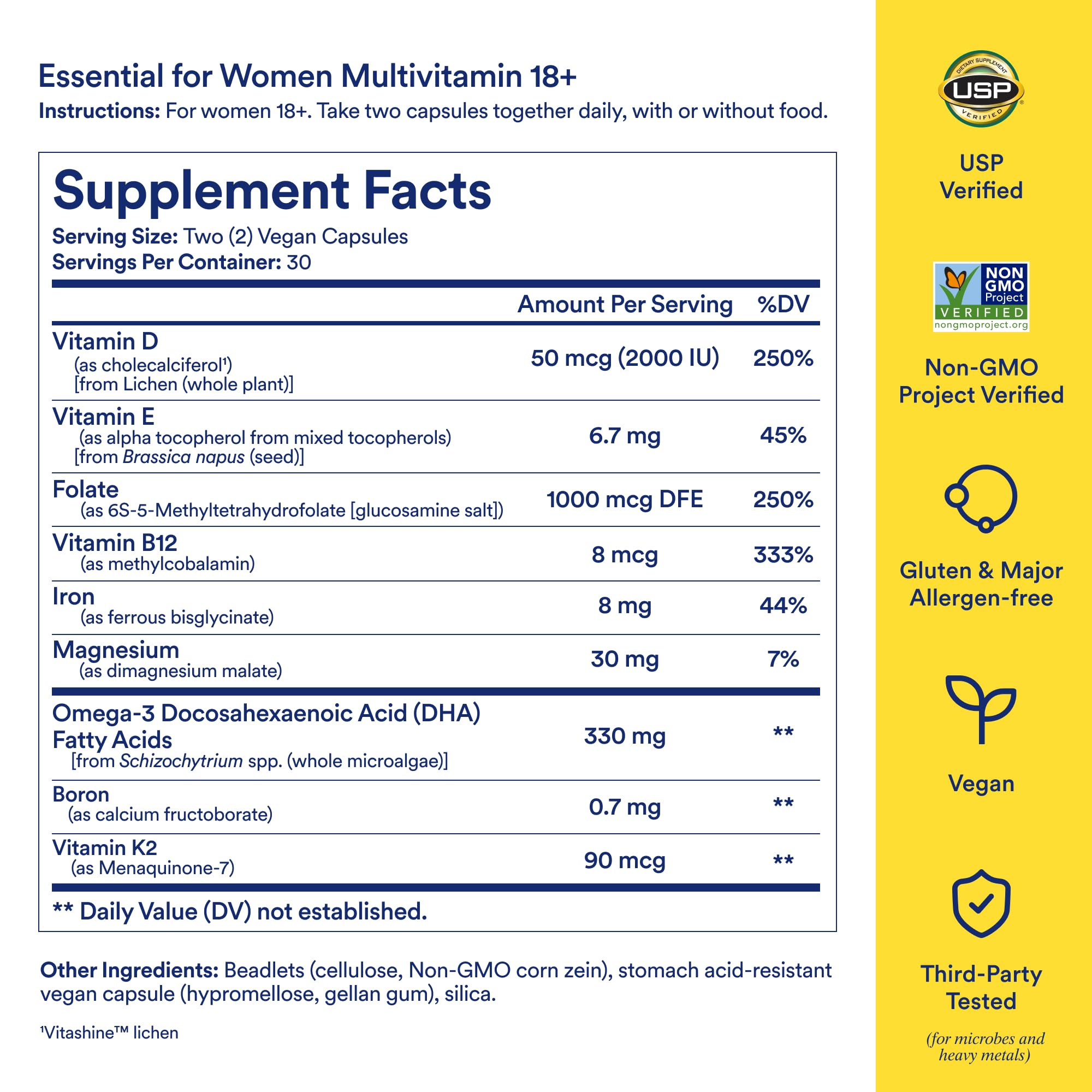Ritual Multivitamin for Women 18+ with Vitamin D3 for Immune Support*, Vegan Omega 3 DHA, B12, Iron, Gluten Free, Non GMO, USP Verified, Mint RitualAu supplements