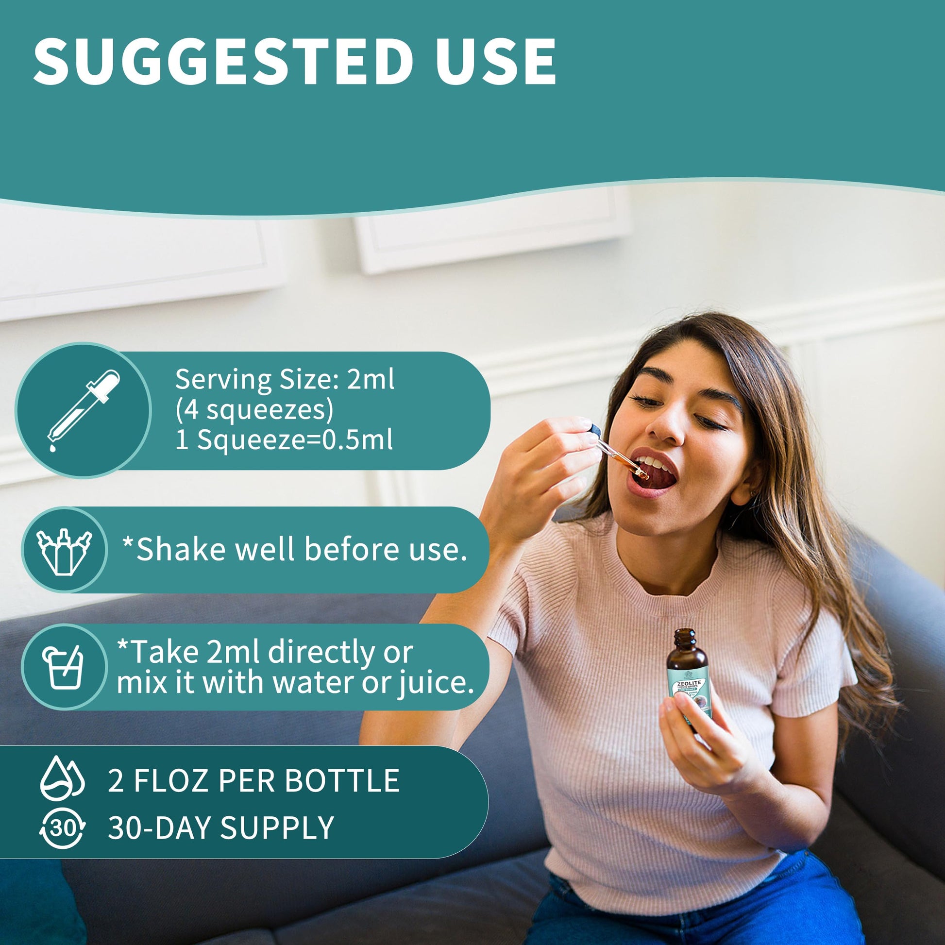 Zeolite Drops for Women,Adults and Kids- Clinoptilolite Zeolite Liquid Drops with Vitamin B12 & D3 - Heavy Metal Support, Immune Health, Natural Metabolism, Energy & Clear Skin - 30 Day Vegan Supply HerbanceAu supplements