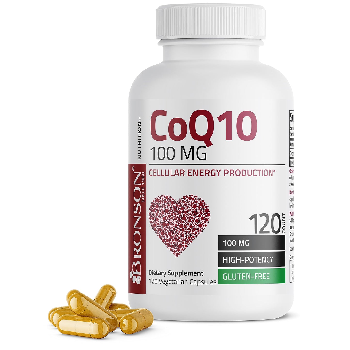 Bronson CoQ10 100 MG High Potency Cellular Energy Production, 120 Vegetarian Capsules BronsonUS supplements