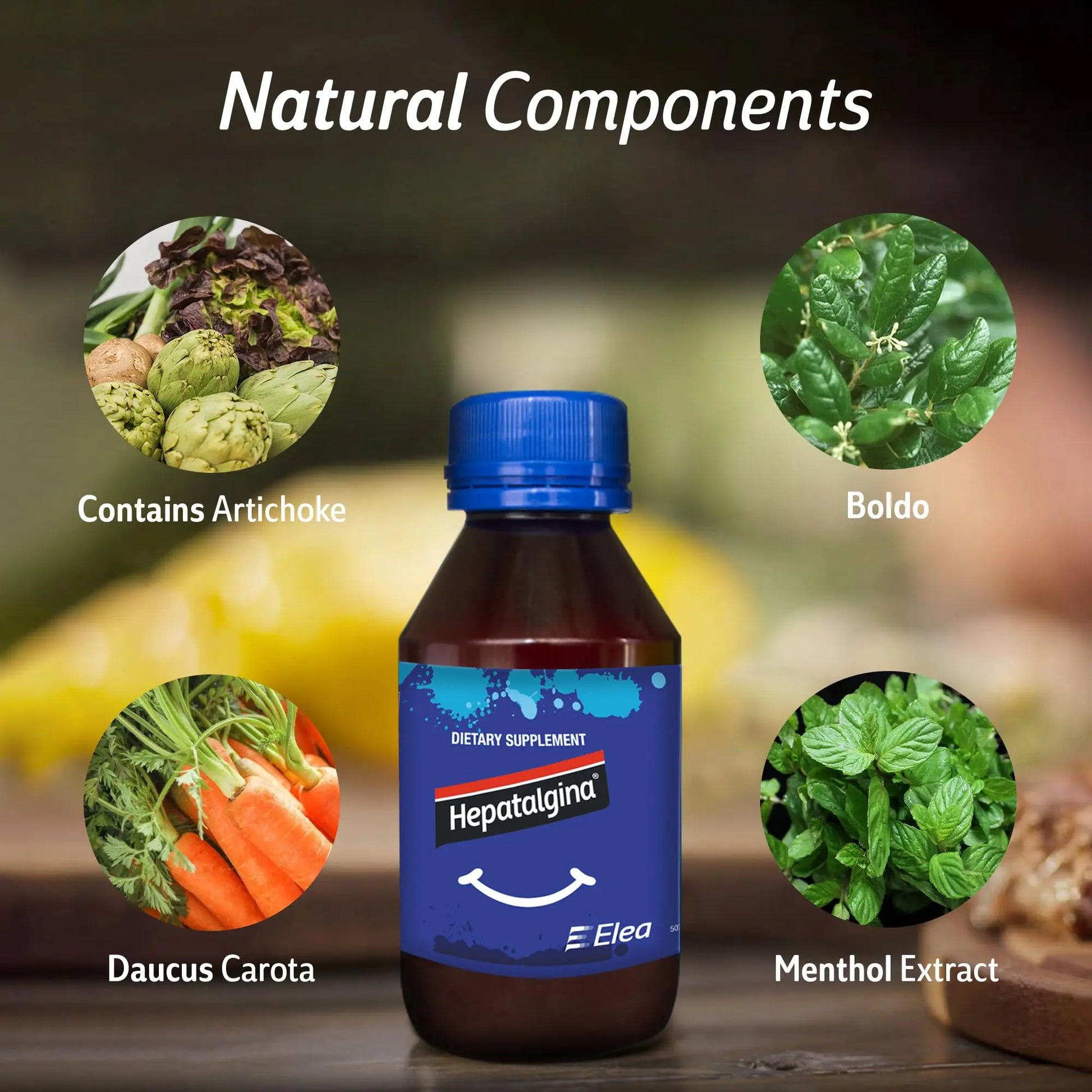 Hepatalgina Liver Support Digestive Protector - Liquid Herbal Supplement with Artichoke Extract for Liver Cleanse Detox & Repair - Liver Detox Cleanse Drops with Mint, Boldo & Carrot - 120 ml Hepatalginanz supplements