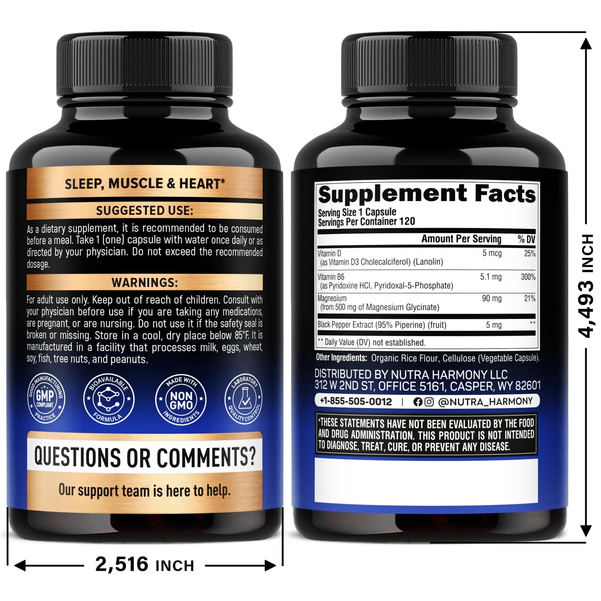 NUTRAHARMONY Multivitamins for Men & Magnesium Glycinate Capsules NUTRAHARMONYAu supplements
