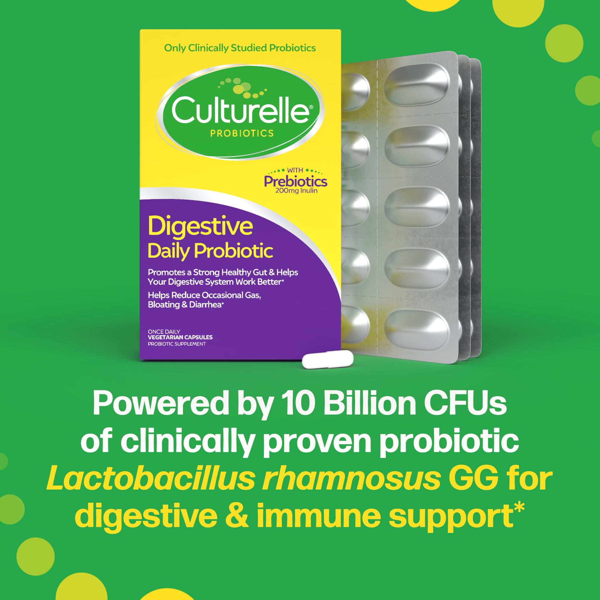 Culturelle Daily Probiotic Capsules For Men & Women, Most Clinically Studied Probiotic Strain, Digestive & Gut Health, Supports Occasional Diarrhea, Gas & Bloating, 1 Month Supply, 30 CT CulturelleAu supplements