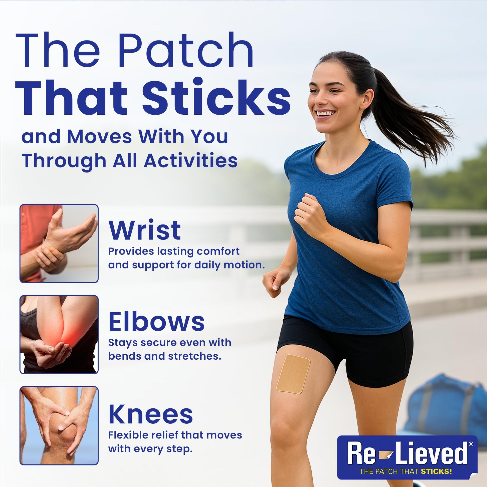 Re-Lieved 4% Lidocaine Patches Maximum Strength - Aluminum-Free, Water Resistant and USA Made -Superior Sticking Pain Relief Patches Quickly Relieves Back, Joints and Muscle Pain-3x6 Inches (31 Count) Re-lievedAu supplements