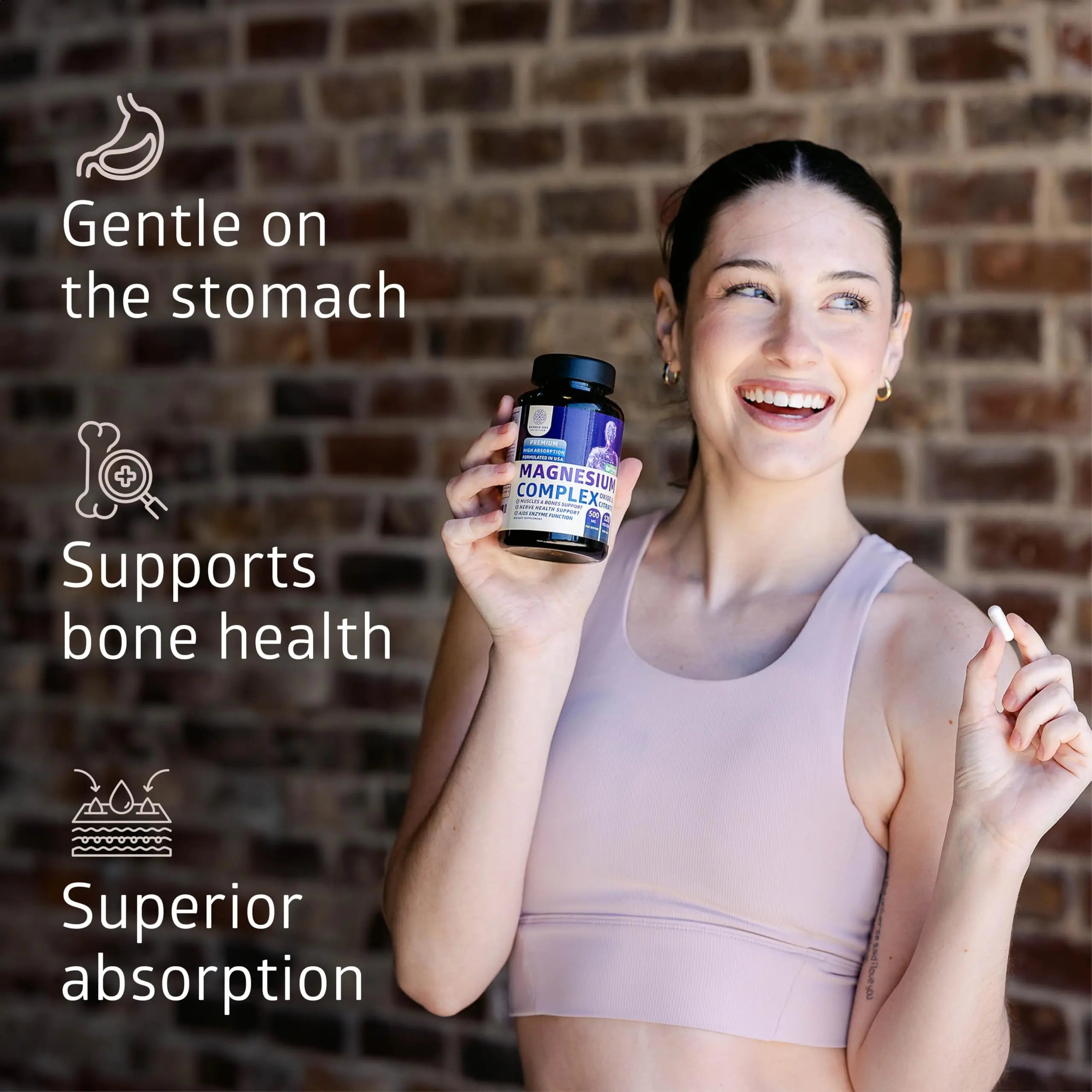 N1N Premium Magnesium Complex - High Absorption Magnesium Supplement for Women and Men to Support Regularity and Bone Health- 120 Veggie Capsules Number One Nutritionnz supplements