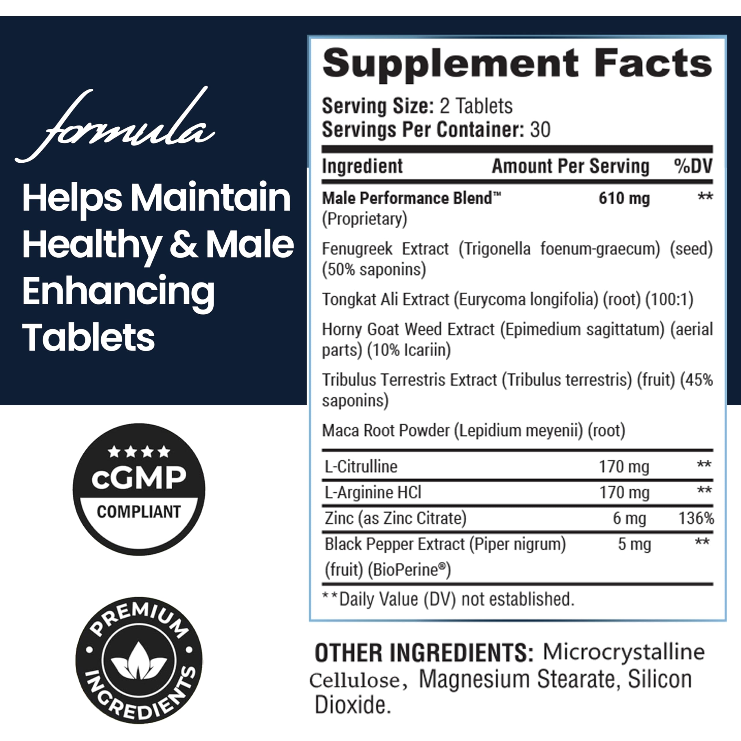 Male Enhancing Supplement - Fast Acting Performance Pills for Men for Blood Flow - Size & Stamina - Testosterone Booster, Maca Root, Epimedium,Tongkat Ali Dietary Supplement 60 Tablets TESTO BIOGENAu supplements