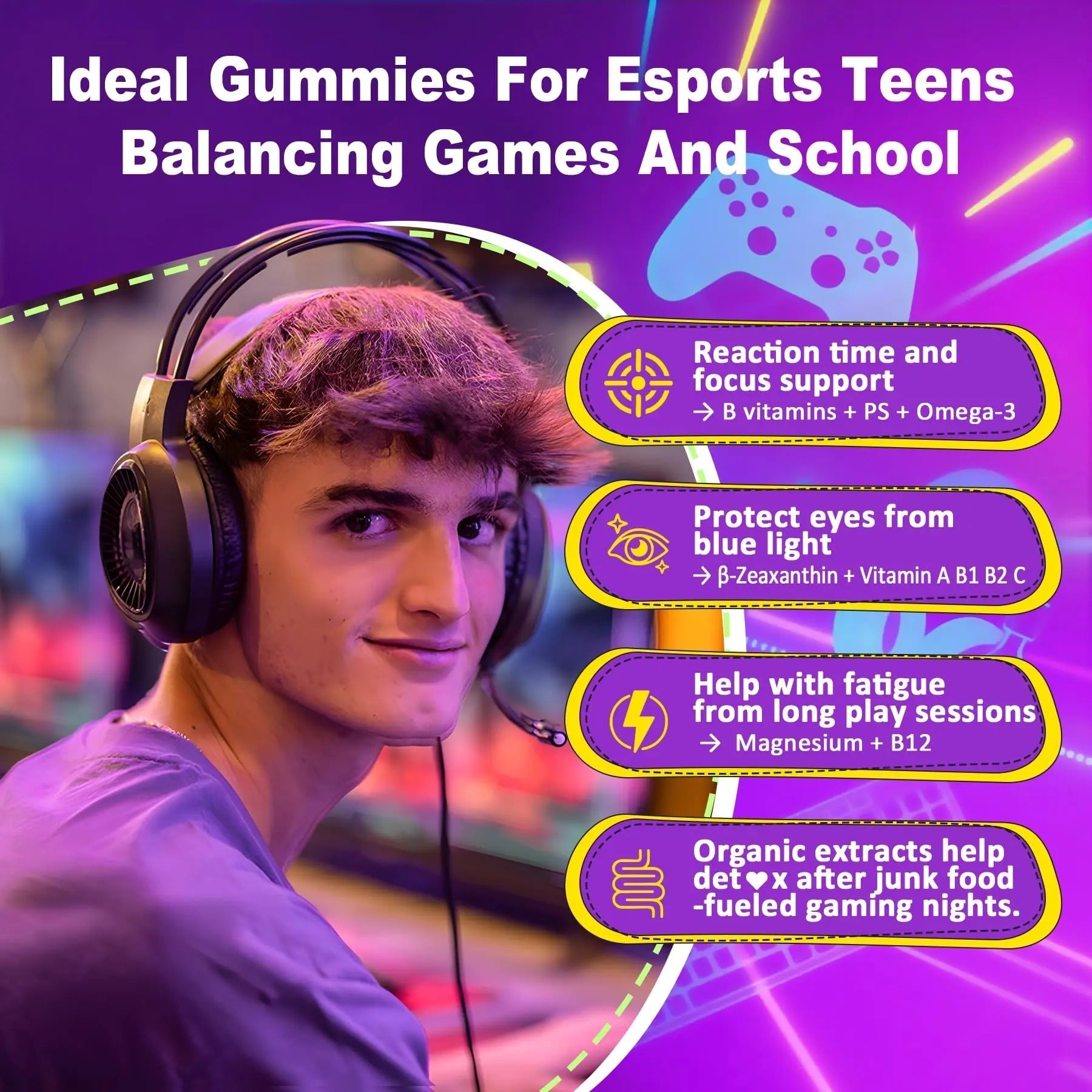 Nextdia Multivitamin Filled Gummies for Teen Boys Girls 12-17, 18, 19, Kids 10+ Multivitamin with Omega 3, Calcium + Magnesium + Zinc, Multi-Minerals NextdiaAu supplements