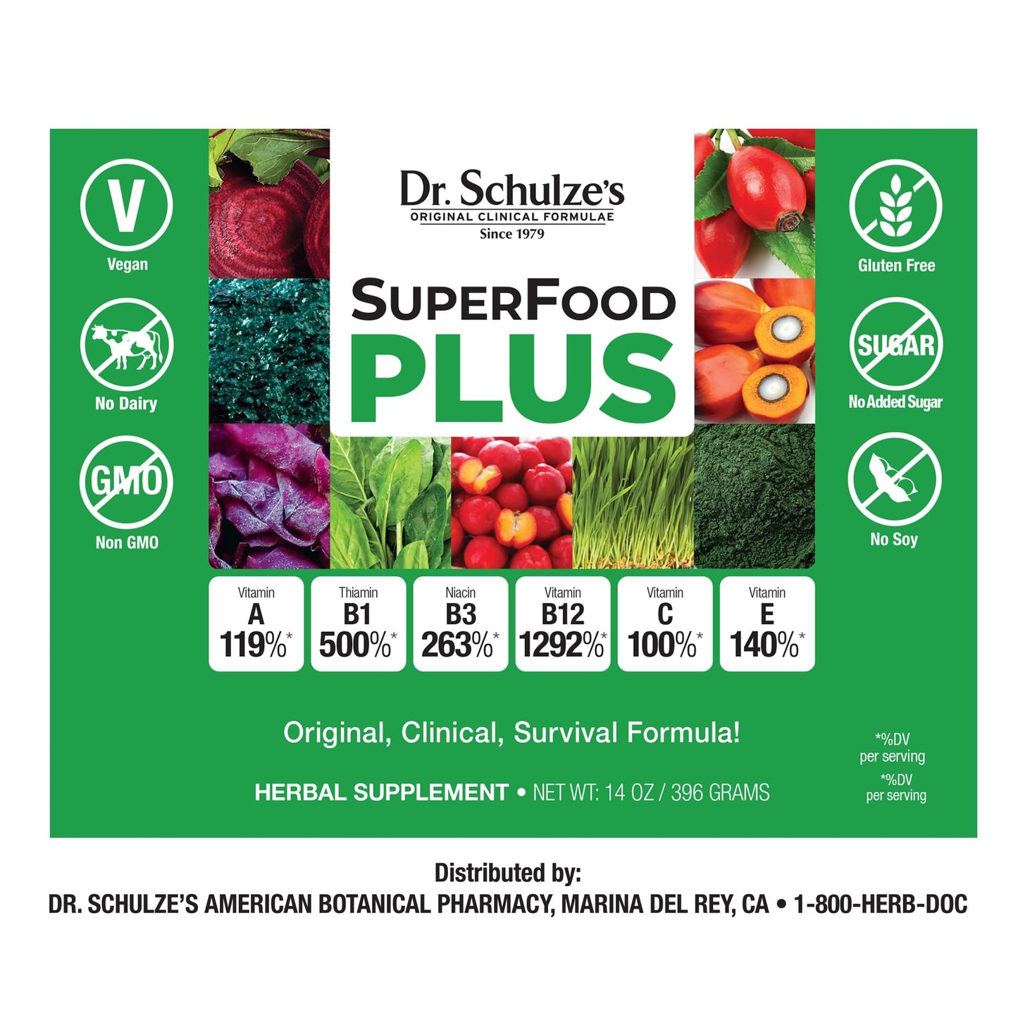 Dr. Schulze’s SuperFood Plus | Vitamin and Mineral Herbal Concentrate | Daily Nutrition Dr. Schulze'sUS supplements