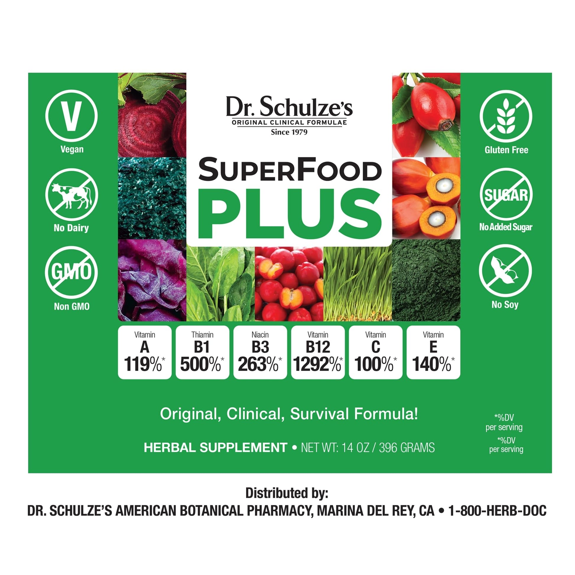 Dr. Schulze’s SuperFood Plus | Vitamin and Mineral Herbal Concentrate | Daily Nutrition Dr. Schulze'sUS supplements