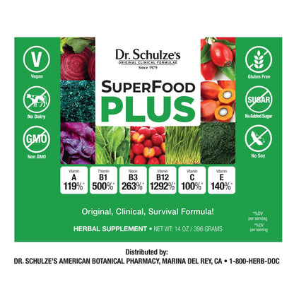 Dr. Schulze’s SuperFood Plus | Vitamin and Mineral Herbal Concentrate | Daily Nutrition Dr. Schulze'sUS supplements