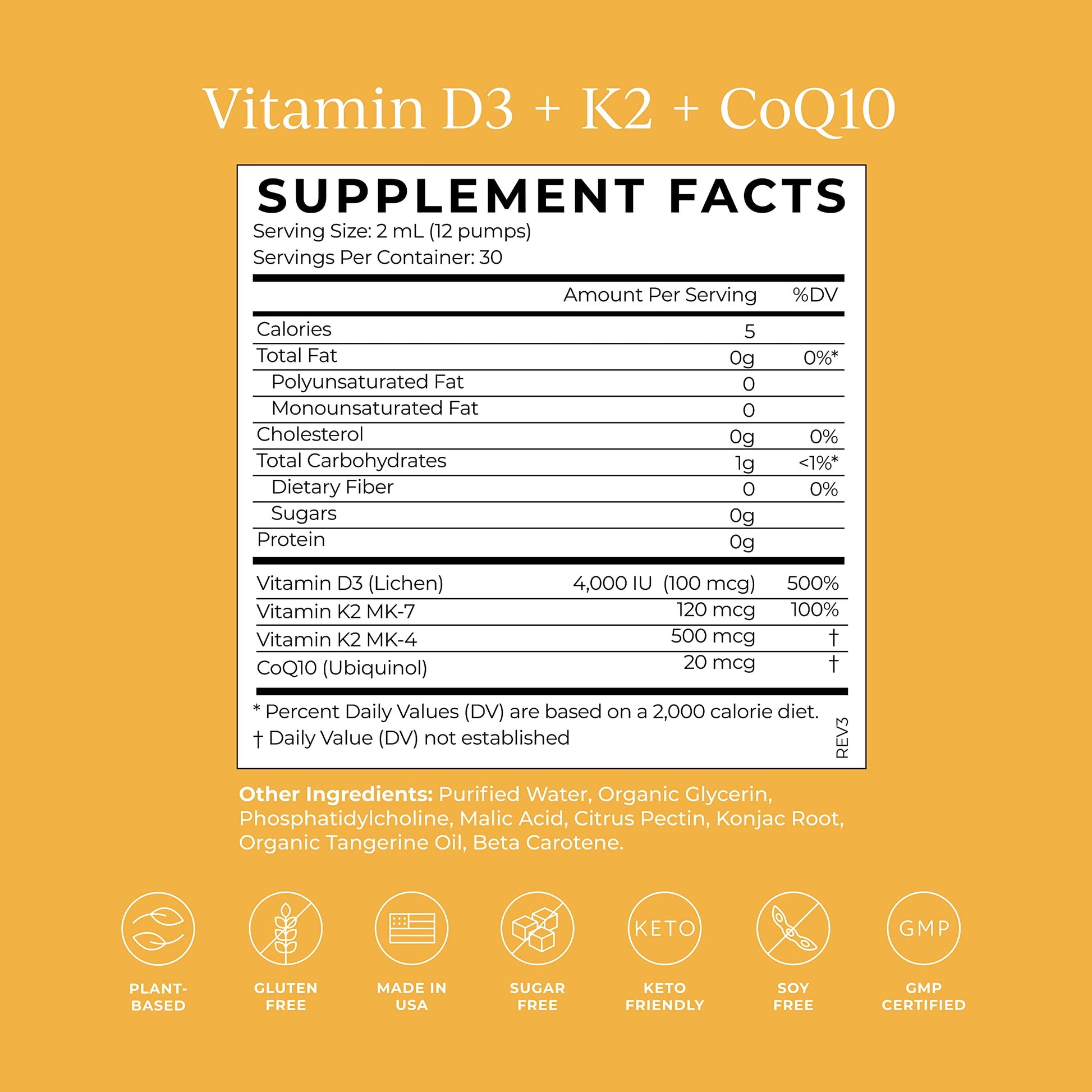 CYMBIOTIKA Vitamin D3 + K2 + CoQ10 Liquid, Vitamin D Supplement for Immune Support, Heart Health & Bone Health, Energy Booster, Liposomal Delivery, Vegan, Keto Ingredients, Tangerine Flavor CYMBIOTIKAUS supplements