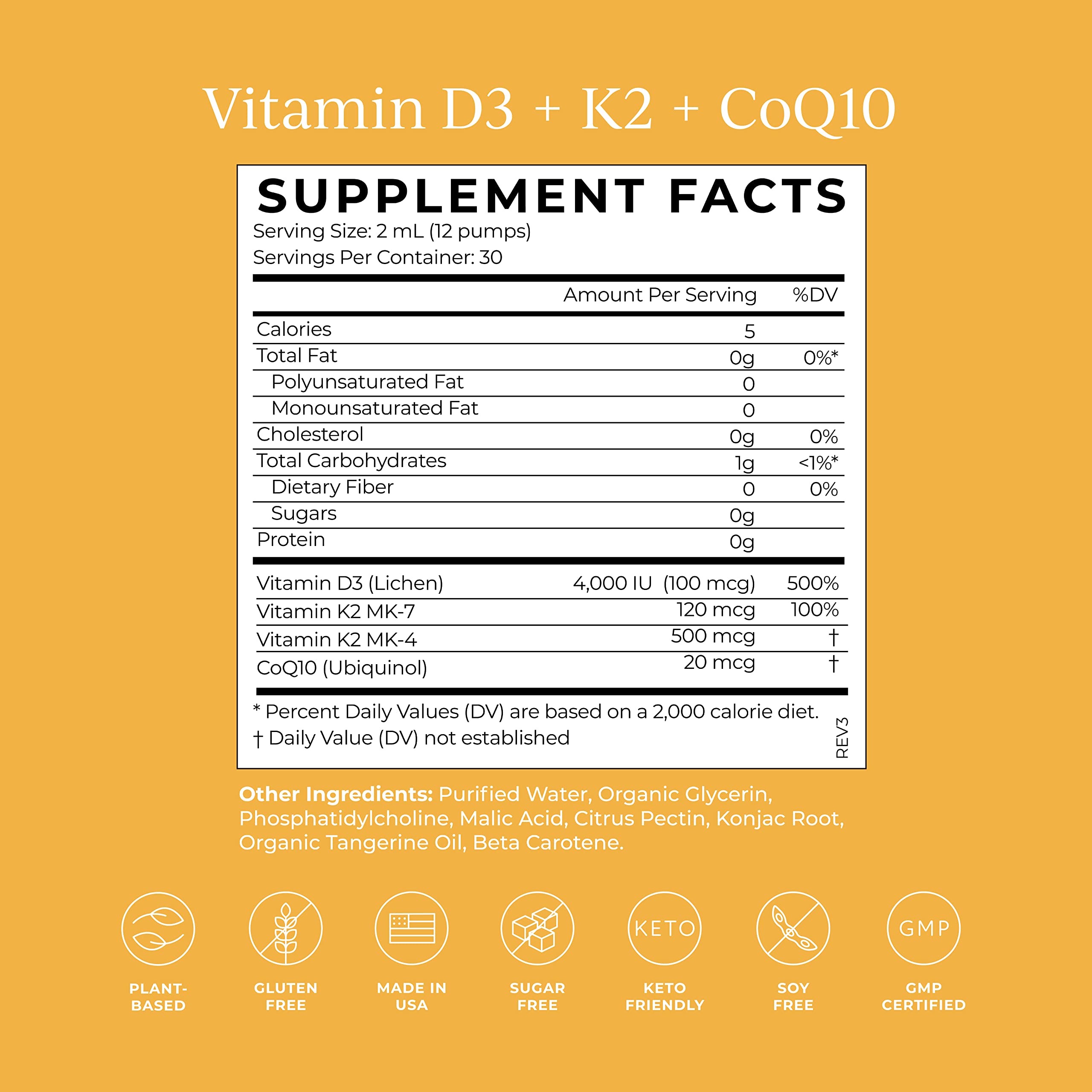 CYMBIOTIKA Vitamin D3 + K2 + CoQ10 Liquid, Vitamin D Supplement for Immune Support, Heart Health & Bone Health, Energy Booster, Liposomal Delivery, Vegan, Keto Ingredients, Tangerine Flavor CYMBIOTIKAUS supplements