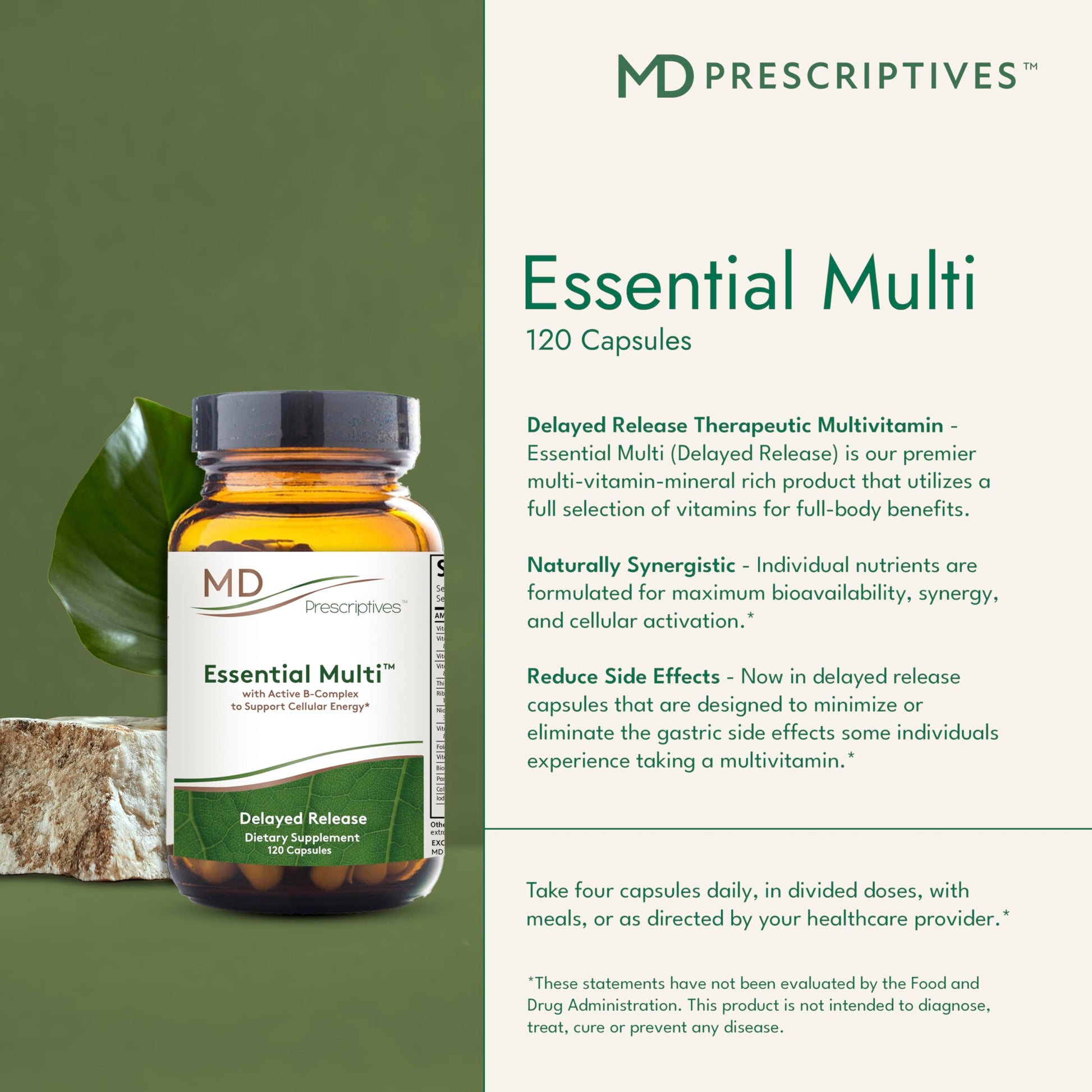 MD Prescriptives - Essential Multi (Delayed Release) - Multivitamin Mineral Complex Supplement for Enhanced Hormone Support - 120 Capsules MD PrescriptivesAu supplements