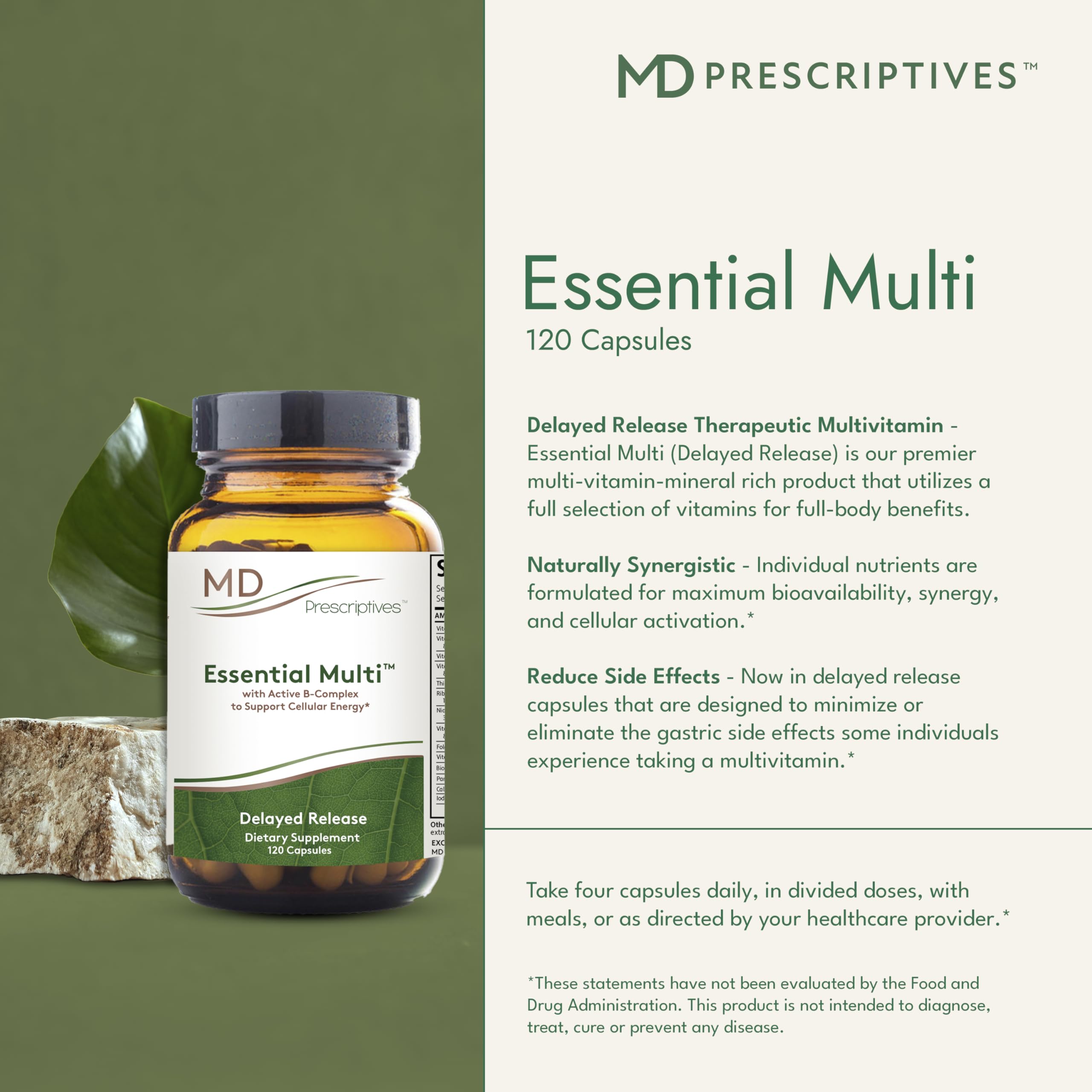 MD Prescriptives - Essential Multi (Delayed Release) - Multivitamin Mineral Complex Supplement for Enhanced Hormone Support - 120 Capsules MD PrescriptivesAu supplements