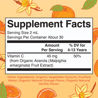 MaryRuth Organics USDA Kids Vitamin C Drops | Vegan Immune Support Supplement for Ages 4-13 | Immune Support & Overall Health | Vitamin C from Organic Acerola Fruit Extract | 2oz MARYRUTH'SUS supplements