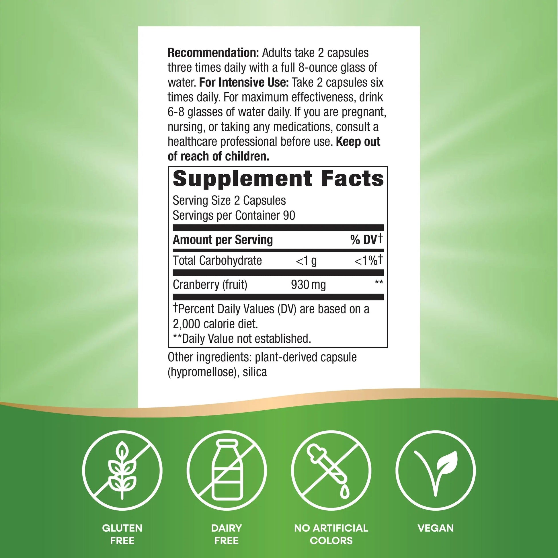 Nature's Way Cranberry Fruit, Cranberry Supplements, Supports Urinary Tract Health*, 930 mg per 2-Capsule Serving, 180 Capsules (Packaging May Vary) Nature's WayAu supplements