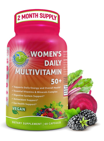Women's Daily Multivitamin 50 Plus - Vegan Methylated Multivitamin for Women 50 and Over with Biotin, Organic Superfoods & Lutein SUPPLEMENTS STUDIOAu supplements