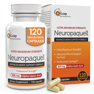 Platinum Health Alpha Lipoic Acid for Neuropathy Nerve Pain Support, Supplement, B Vitamins, L Arginine, All Natural Maximum Strength Neuropaquell for Discomfort in Feet, Hand, Toes,120 Capsules,800mg Platinum HealthAu supplements