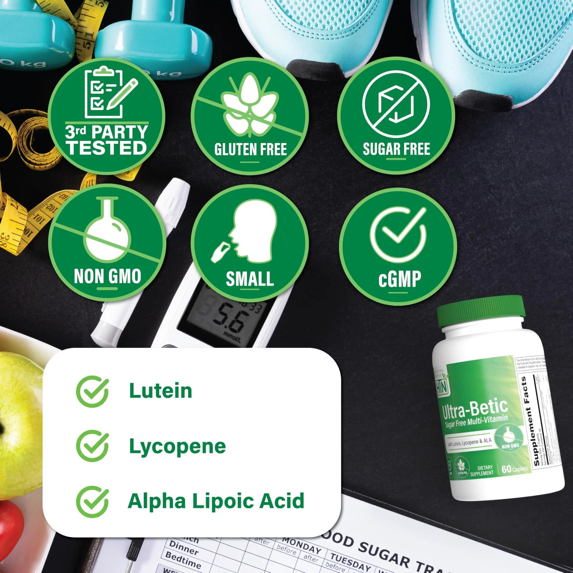 Health Thru Nutrition Ultra-Betic Multivitamin 60 Count | Supports Nerve, Vision, Energy | with ALA, Lycopene | Health Thru NutritionAu supplements
