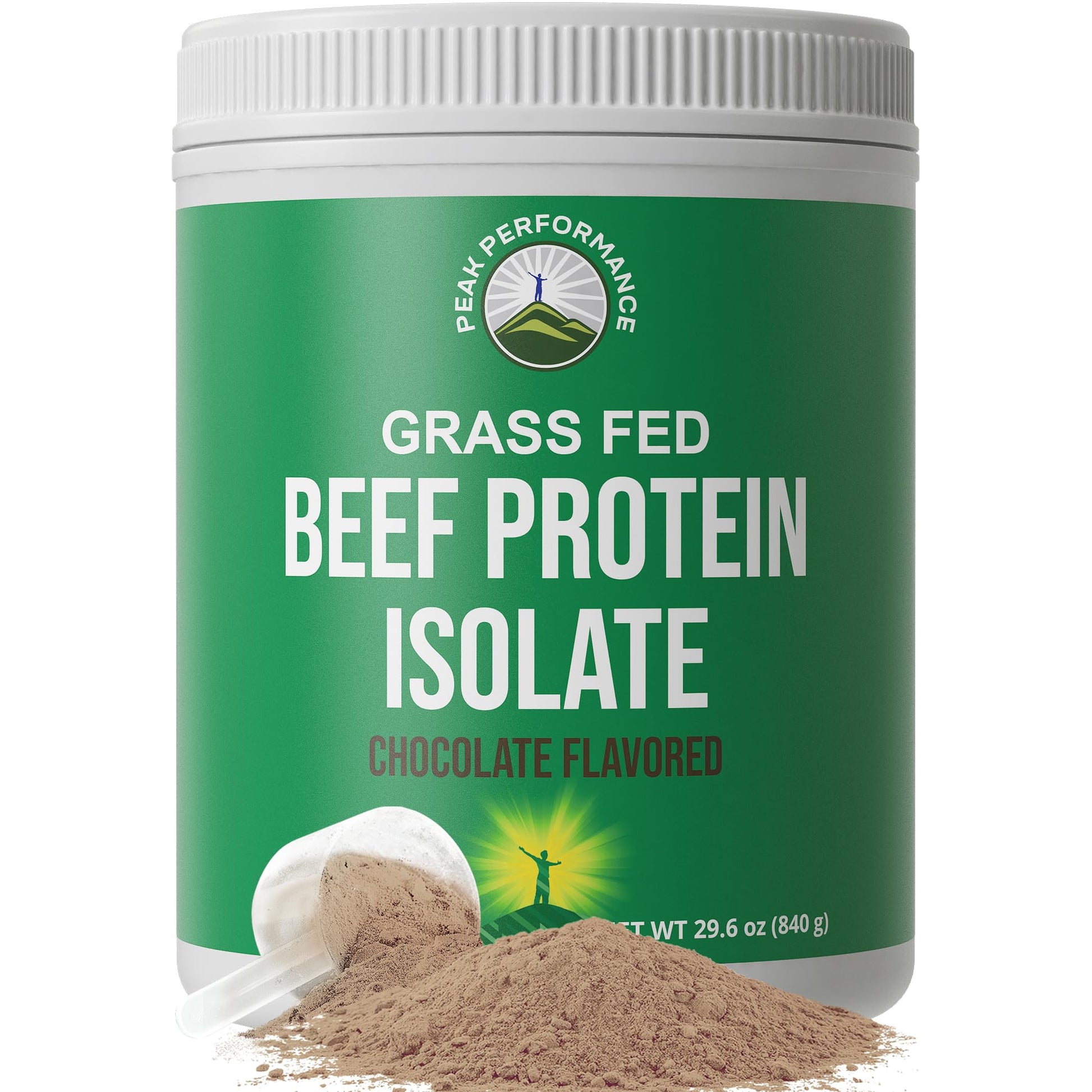 Grass Fed Beef Protein Powder - Lactose Free Great Tasting Beef Protein Isolate. Complete Animal Based Non Dairy Paleo Carnivore Supplement for Prime Muscle Building. No Whey. Chocolate Flavor Peak PerformanceAu supplements