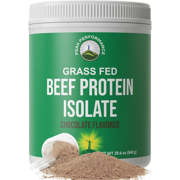 Grass Fed Beef Protein Powder - Lactose Free Great Tasting Beef Protein Isolate. Complete Animal Based Non Dairy Paleo Carnivore Supplement for Prime Muscle Building. No Whey. Chocolate Flavor Peak PerformanceAu supplements