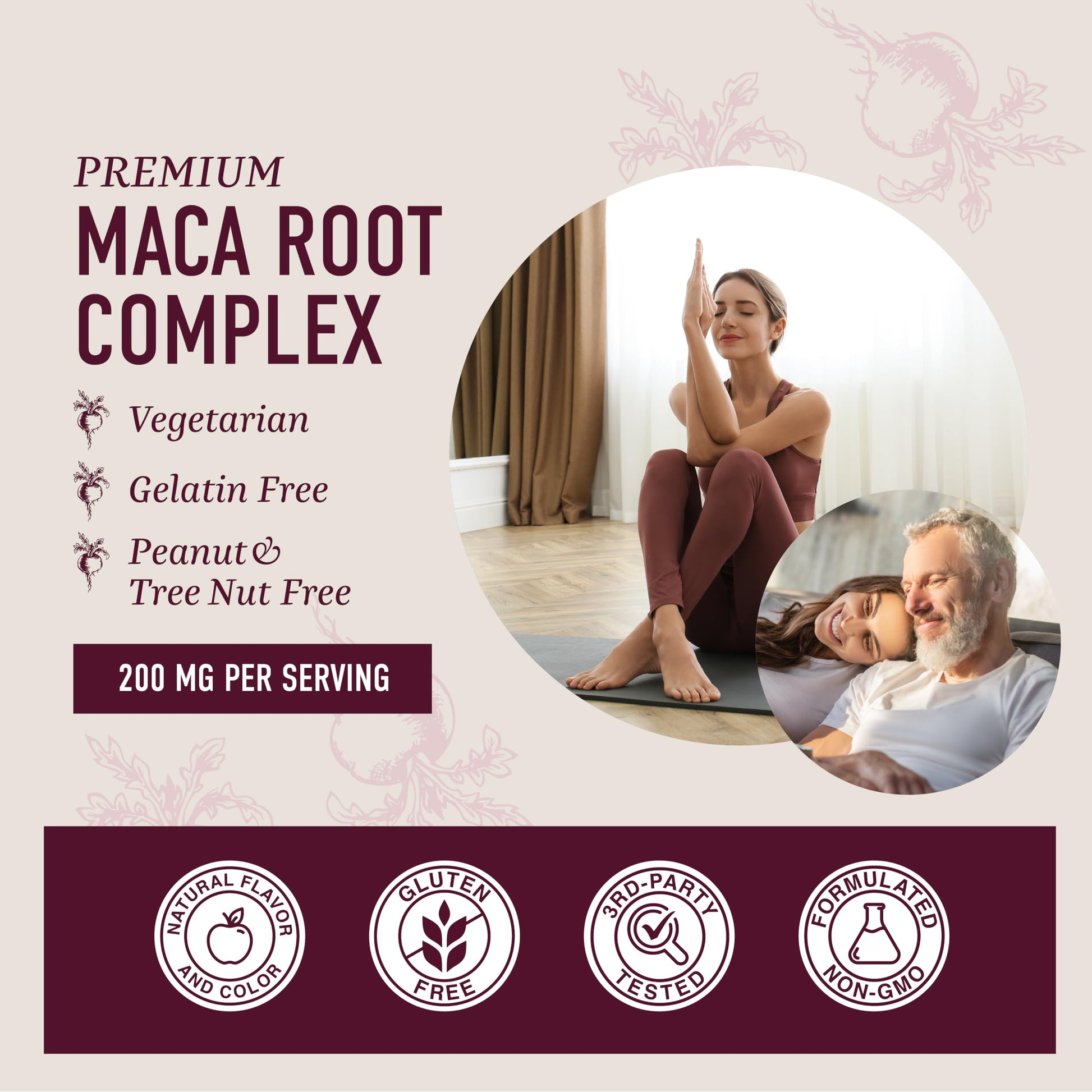 Maca Root Gummies with Natural Peach Flavor | Drive, Performance & Energy Support | Hormone Balance for Women and Men | Herbal Supplements 200MG Extra Strength | Vegetarian, Non-GMO | 60 Gummies SMNutritionAu supplements