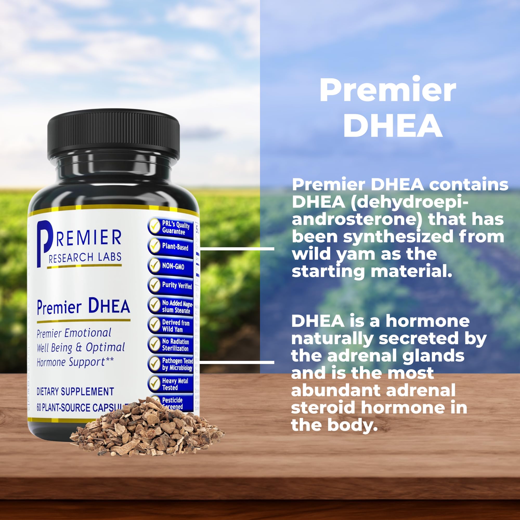 Premier Research Labs Premier DHEA - DHEA Supplement for Women & Men, Pure DHEA 25mg, Hormone Support for Healthy Aging, Wild Yam DHEA, Vegan Friendly - 60 Vegetarian Capsules Premier Research LabsAu supplements