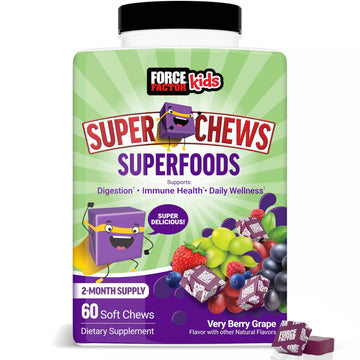 Force Factor Kids Superfood Super Chews, Kids Vitamins C & D, Immune Support Supplement with Antioxidant Support from Powdered Fruits & Veggies Force FactorAu supplements