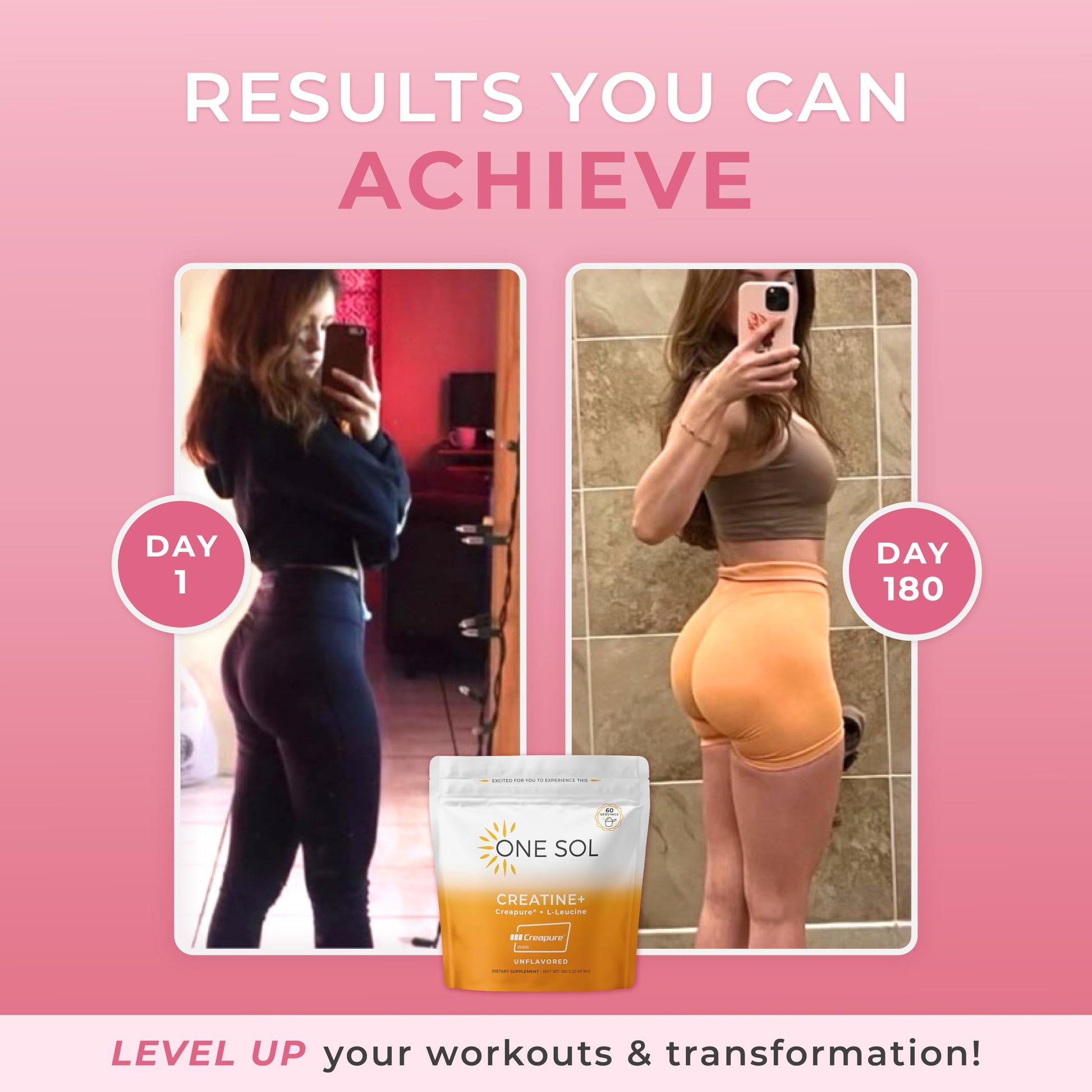 One Sol Creatine for Women, All Natural Women’s Creatine Powder w Creapure & Leucine, Increase Lean Muscle Mass, Reduce Recovery Time, Promotes Brain & Bone Health (Unflavored, 60 Servings) One SolAu supplements