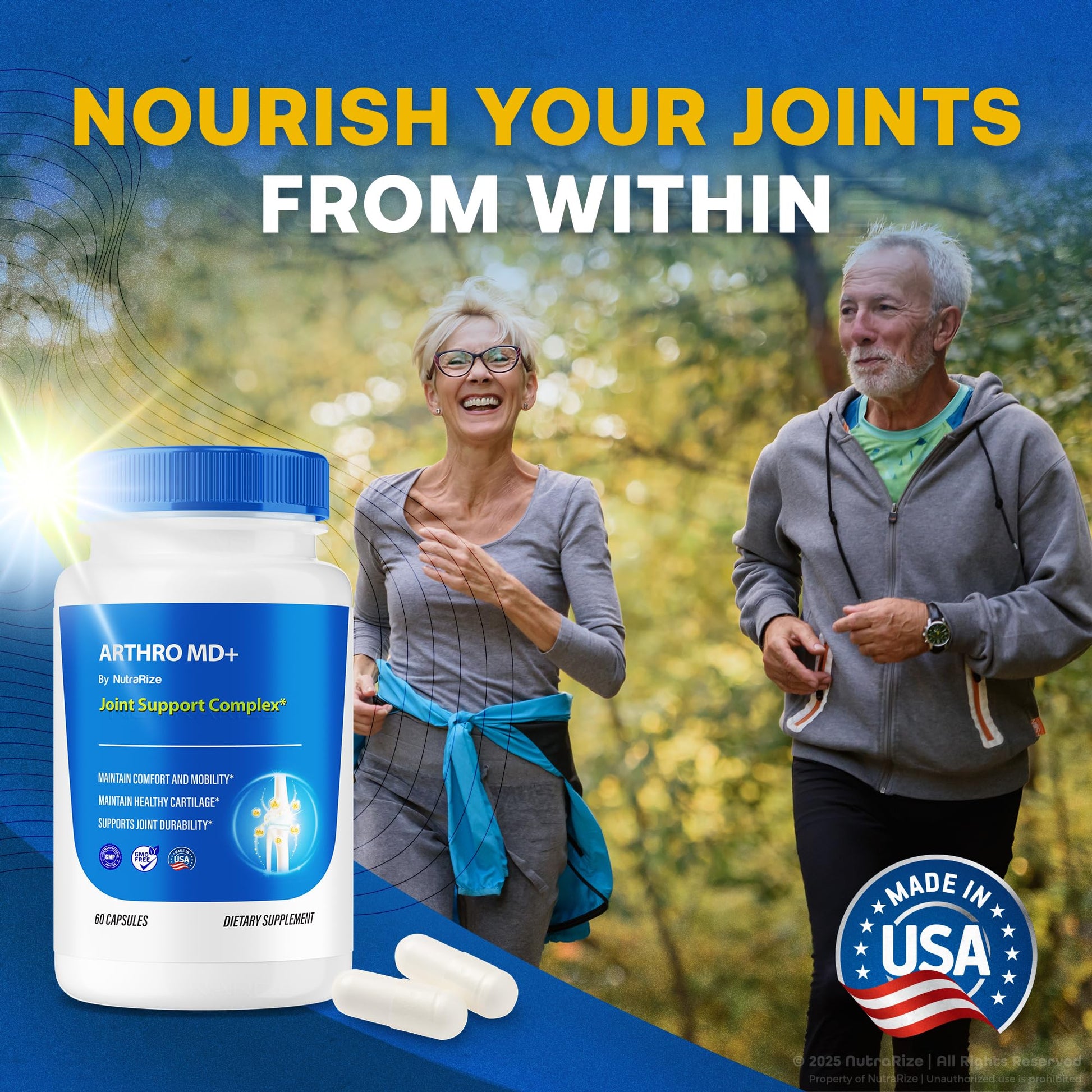NutraRize (3 Pack) Arthro MD+ Capsules, Official Arthro MD Joint Support, All Natural Formula to Support Flexibility and Mobility, Premium Pills for Healthy Joints, Arthro M D Review (180 Capsules) NutraRizeAu supplements