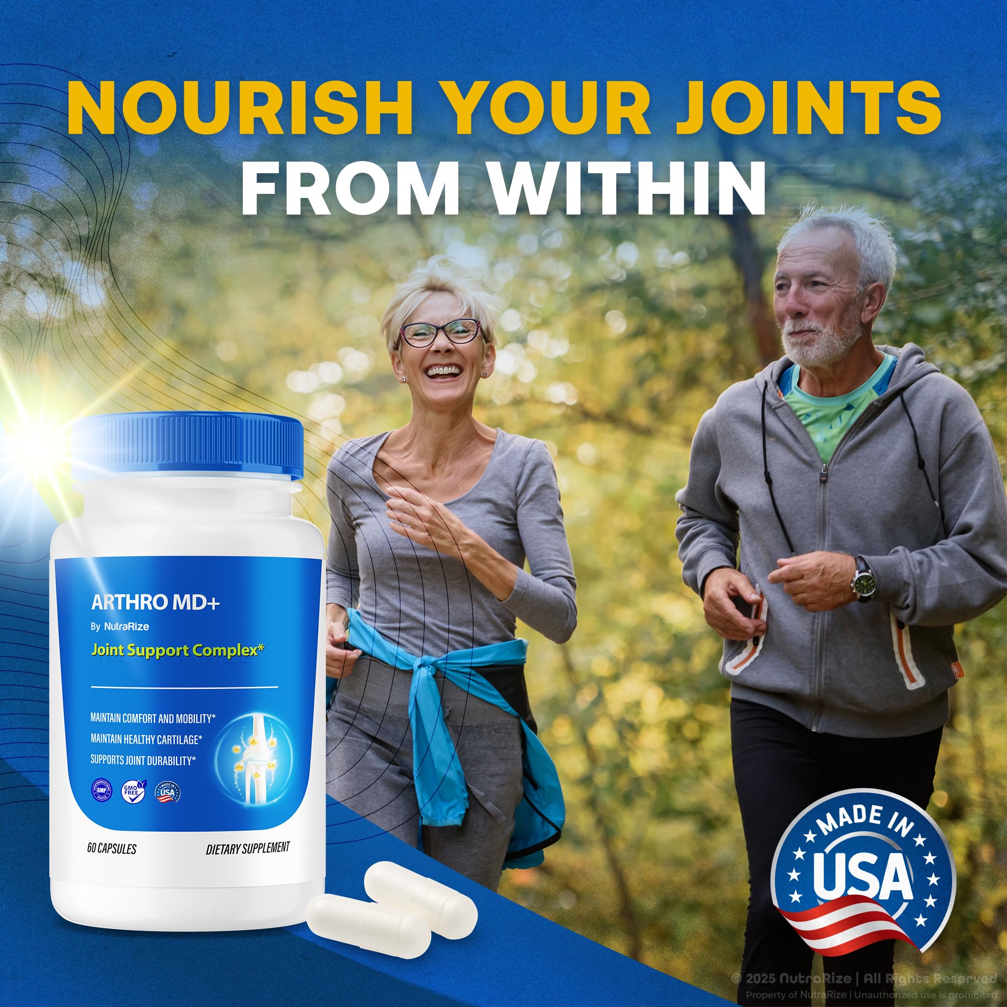 NutraRize (3 Pack) Arthro MD+ Capsules, Official Arthro MD Joint Support, All Natural Formula to Support Flexibility and Mobility, Premium Pills for Healthy Joints, Arthro M D Review (180 Capsules) NutraRizeAu supplements