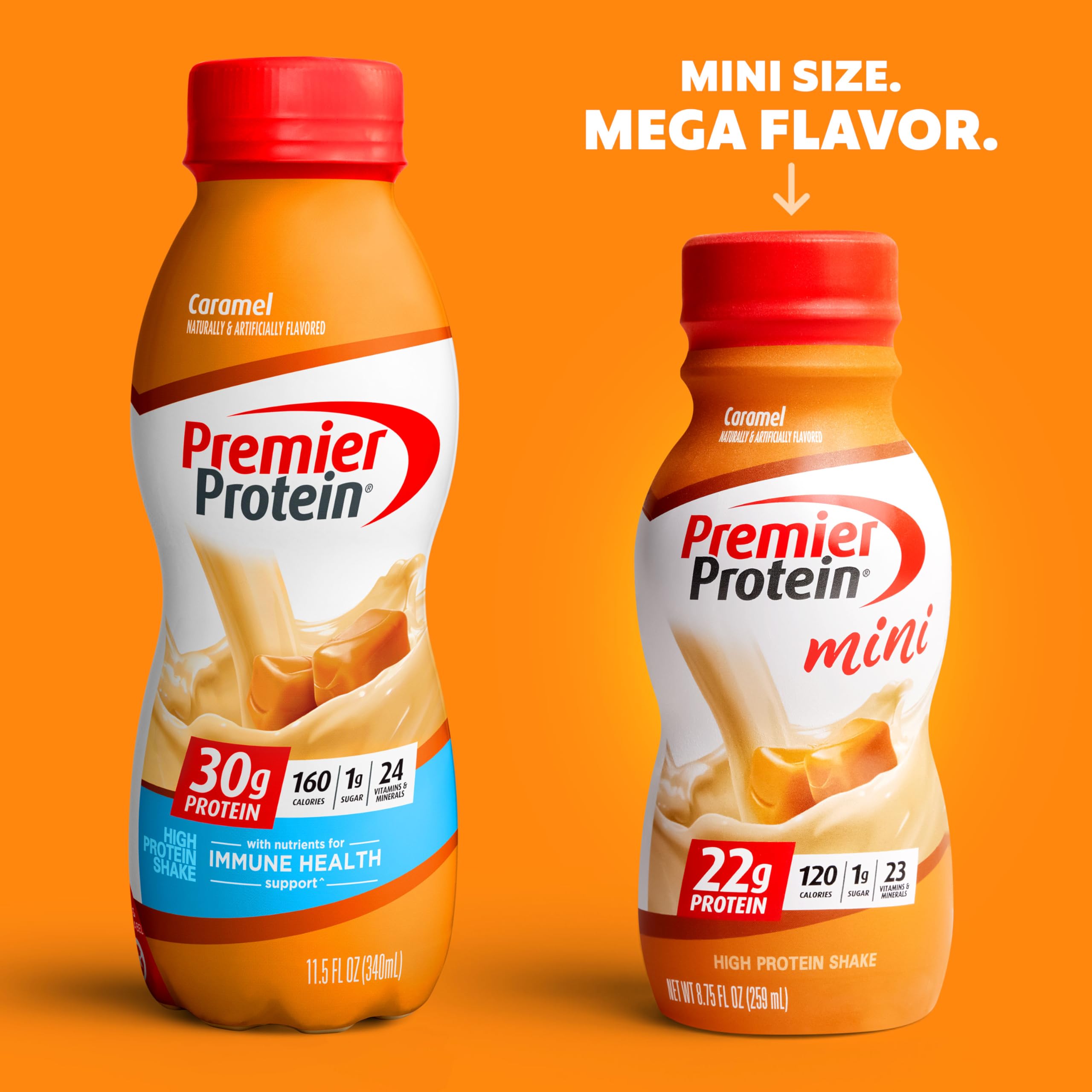 Premier Protein Shake MINIs, Caramel, 22g Protein, 120 Calories, 1g Sugar, 8.75fl oz Premier ProteinUS supplements