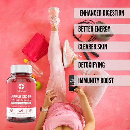 Nutriumph Apple Cider Vinegar Gummies with The Mother Vegan – Weight Loss, Detox NutriumphUS supplements