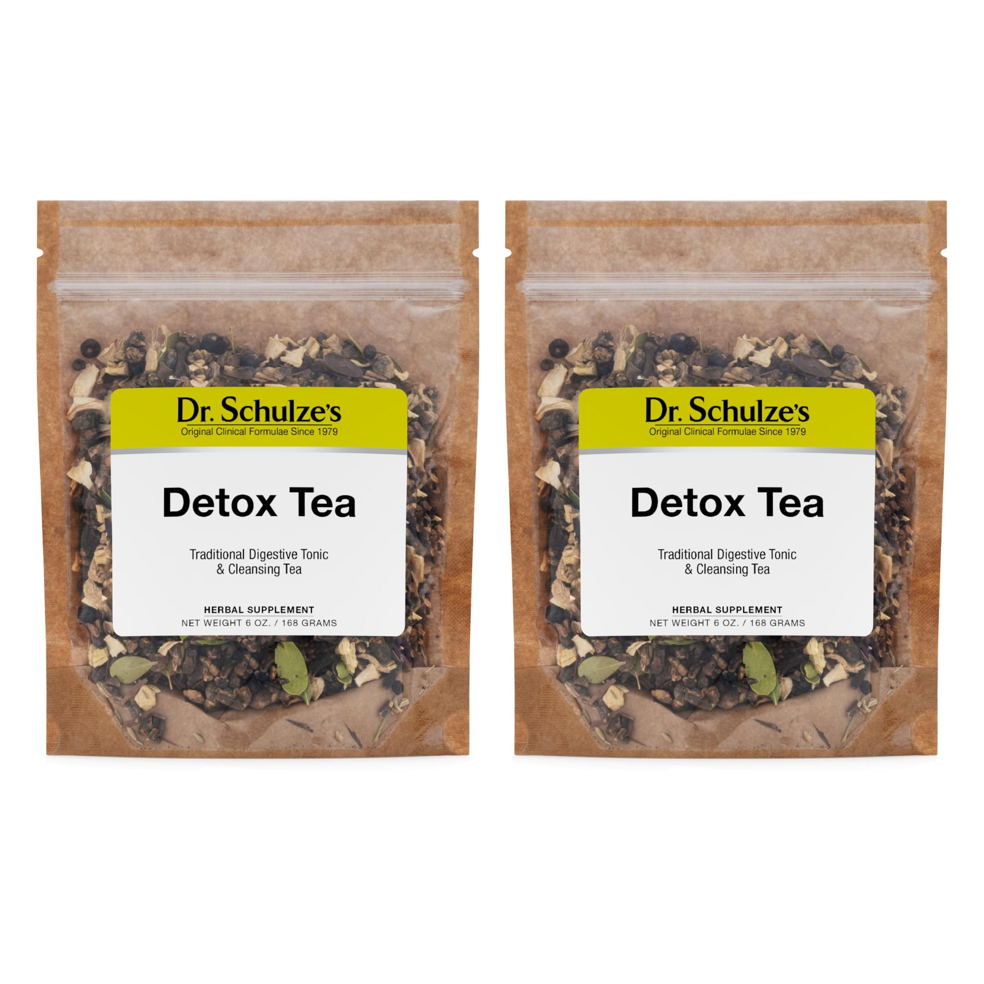 Dr. Schulze's Detox Tea - Gentle Cleansing Tea for Digestive Health - Inner Body Refresh - Bowel Support - Natural, Plant-Based Ingredients - Gluten-Free & Vegan - 6 oz (32 Servings) - 2 Pack Dr. Schulze'sAu supplements