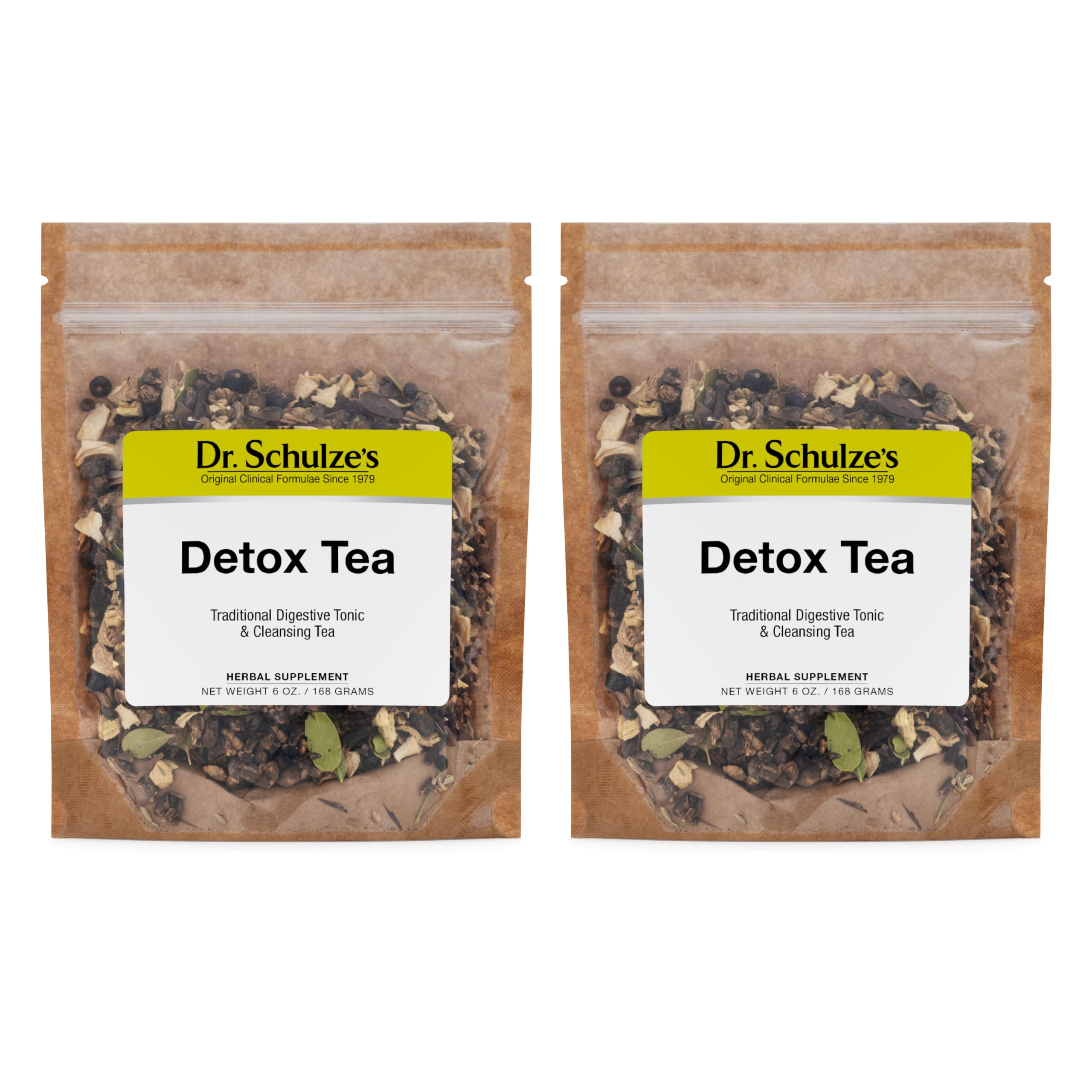Dr. Schulze's Detox Tea - Gentle Cleansing Tea for Digestive Health - Inner Body Refresh - Bowel Support - Natural, Plant-Based Ingredients - Gluten-Free & Vegan - 6 oz (32 Servings) - 2 Pack Dr. Schulze'sAu supplements