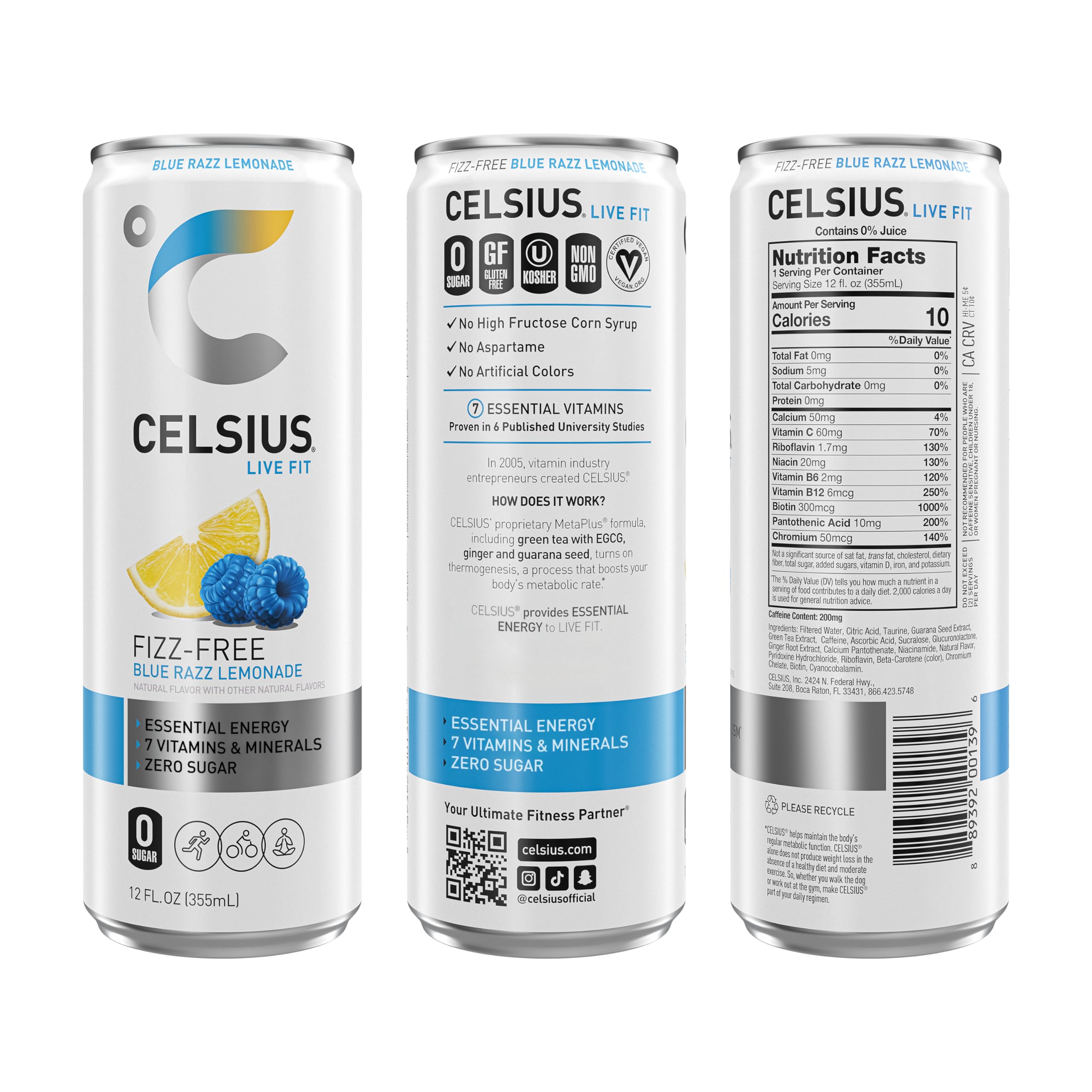 CELSIUS Fizz Free Variety Pack, Functional Essential Energy Drink 12 Fl Oz (Pack of 12) CELSIUSUS supplements