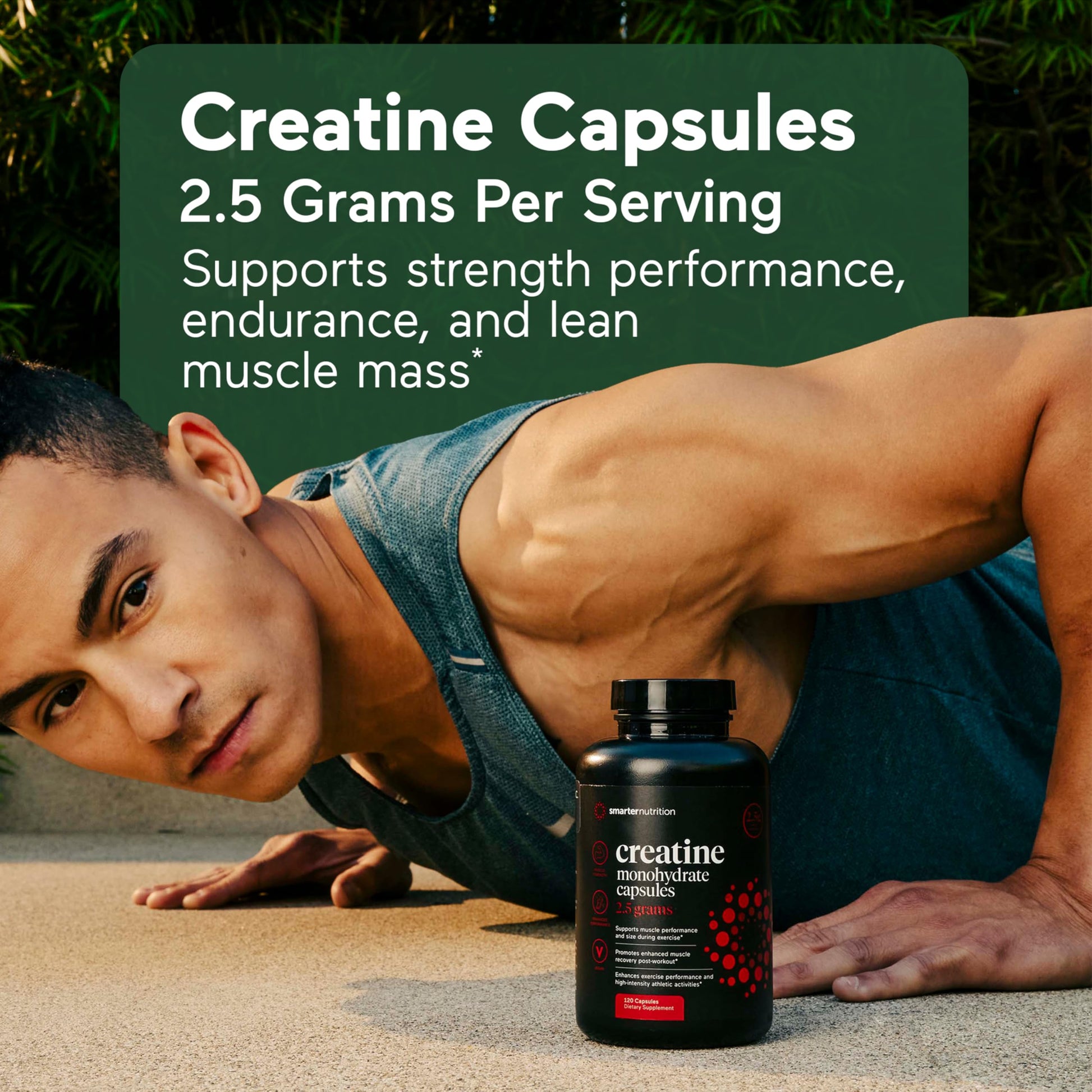 SMARTERNUTRITION Creatine Monohydrate Pills with 2500mg (2.5g) Per Serving, Vegan Capsules - Pre & Post Workout Recovery Support, Promotes Muscle Mass &. Endurance - 60 Count[30-Day Supply] SMARTERNUTRITIONAu supplements
