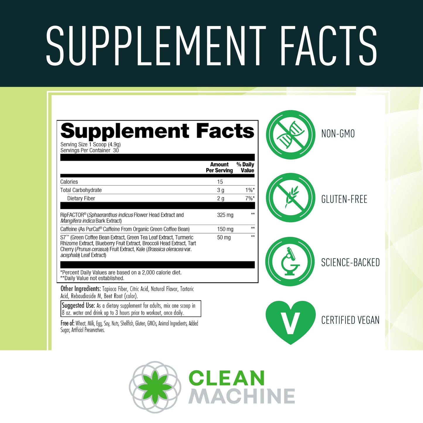CLEAN MACHINE N10s - Plant Based Vegan Preworkout Powder - 3 Clinically Tested CLEAN MACHINEUS supplements
