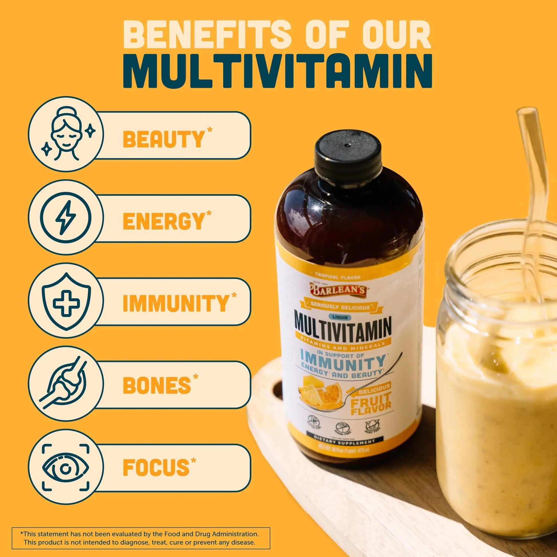 Barlean's Liquid Multivitamin for Women, Men & Kids, 21 Essential Vitamins & Minerals, Includes Biotin, B-Complex Barlean'sAu supplements