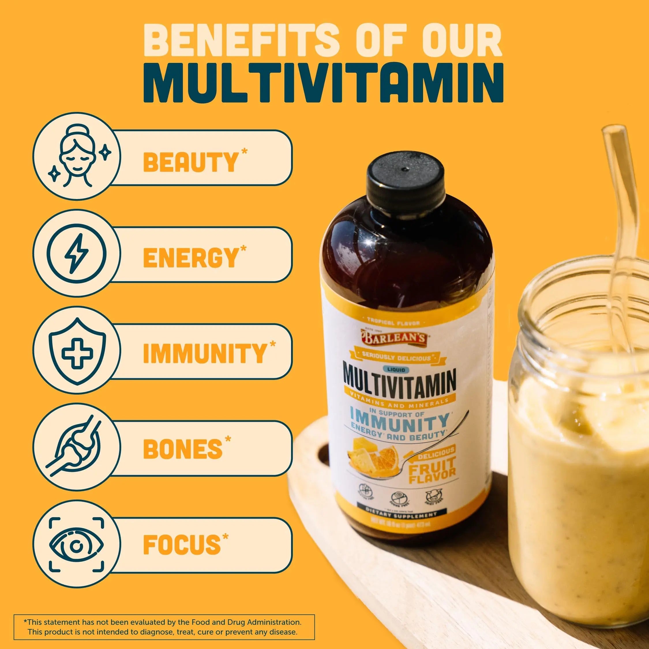 Barlean's Liquid Multivitamin for Women, Men & Kids, 21 Essential Vitamins & Minerals, Includes Biotin, B-Complex Barlean'sAu supplements