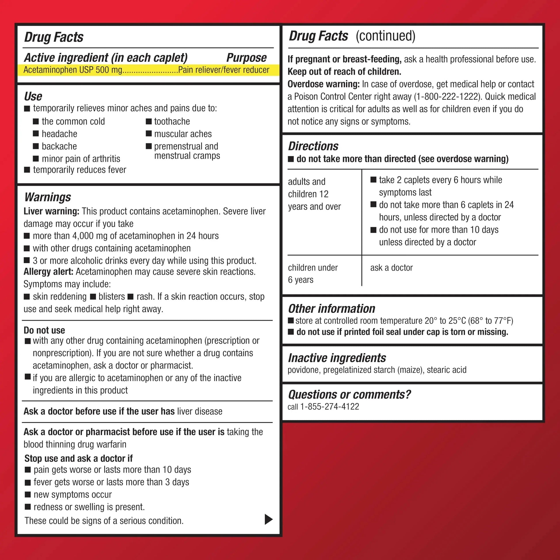 Amazon Basic Care Extra Strength Pain Relief, Acetaminophen Caplets, 500 mg, 200 Count Amazon Basic CareAu supplements
